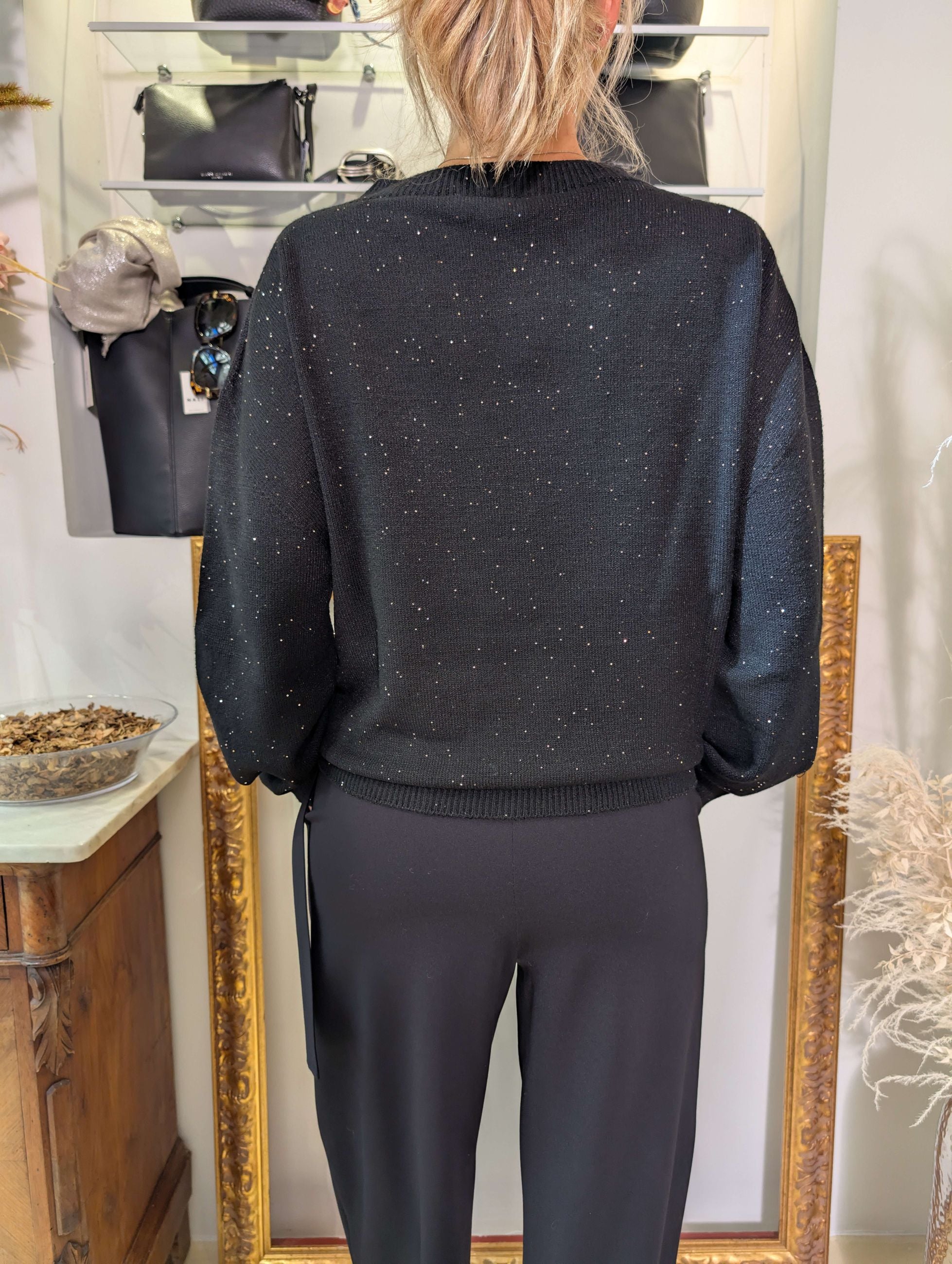 MAGLIA PAILLETTES GIROCOLLO - HAVE ONE
