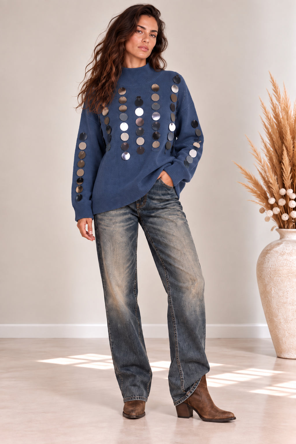 Maglia Oversize con Macropaillettes - LOLA by Sandro Ferrone