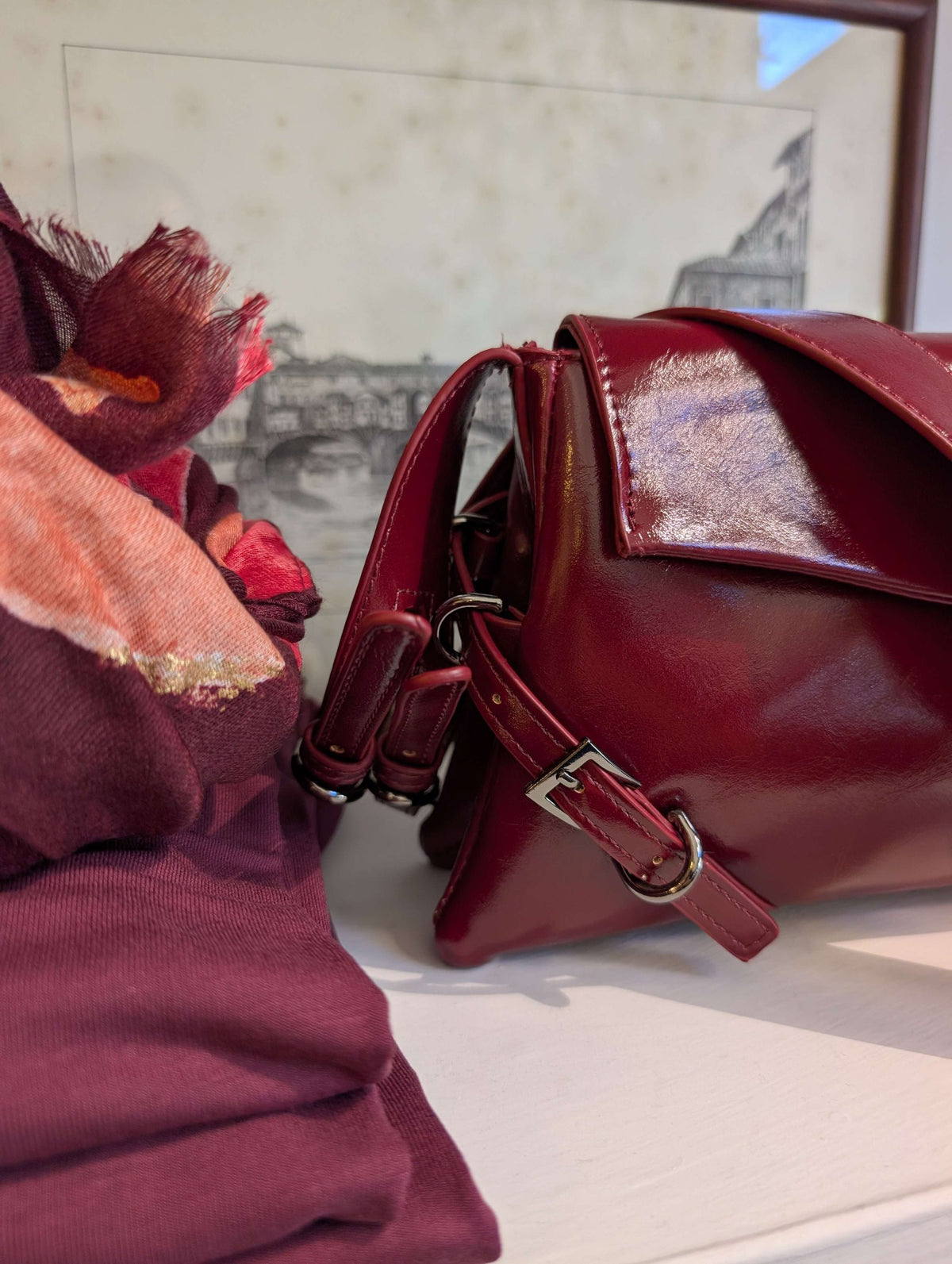 BORSA SABRINA A SPALLA ROSSO - NALI'