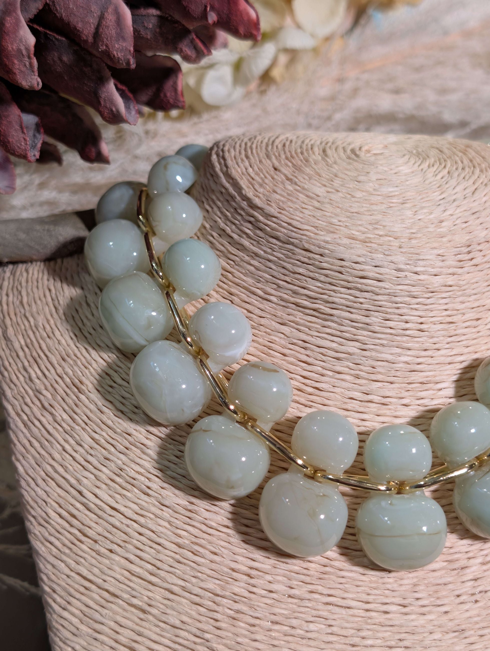 COLLANA GRAPE IN RESINA VERDE ACQUA - NALI'
