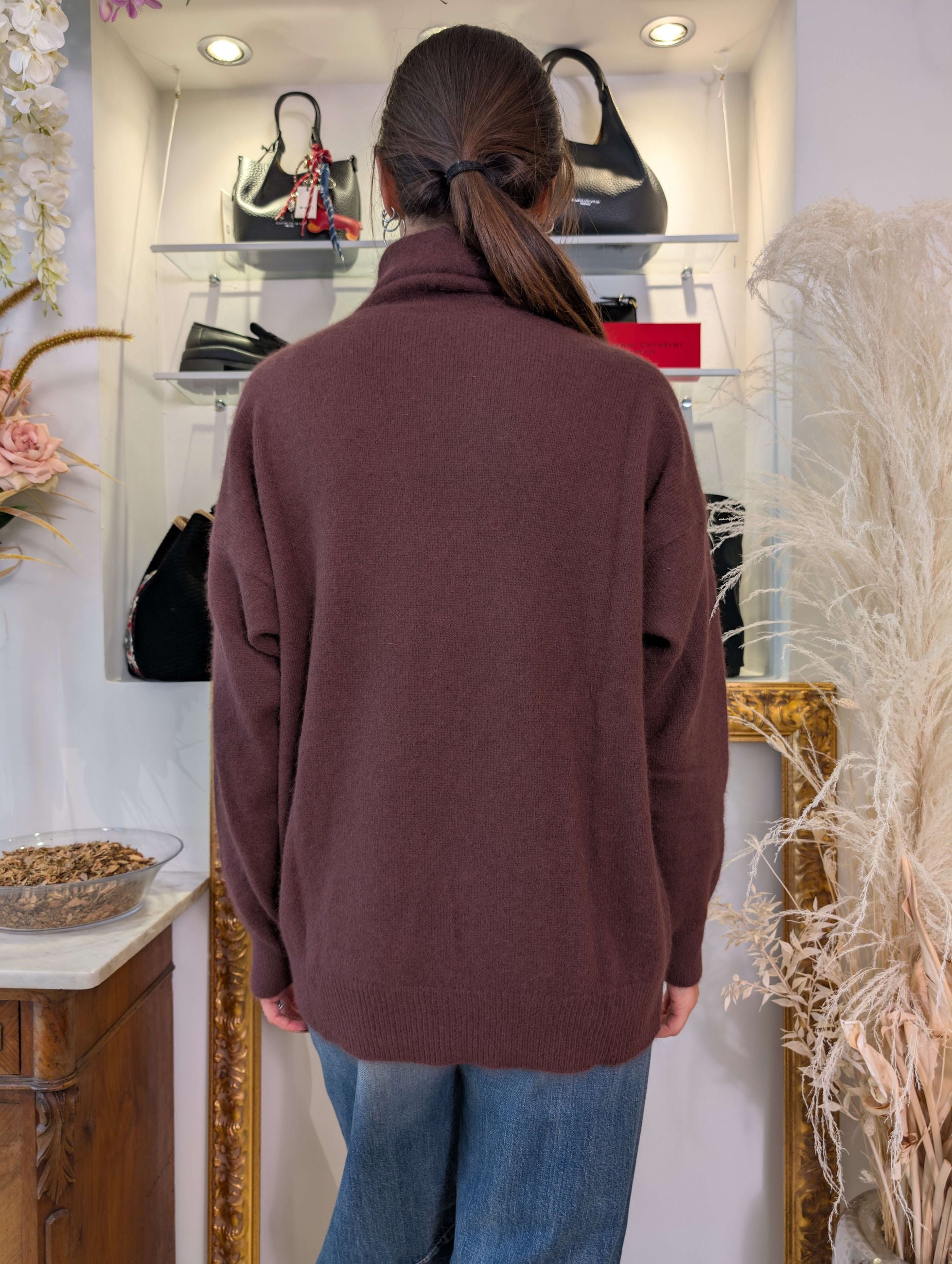 Collo alto oversized fit in angora - .SOLO TRE