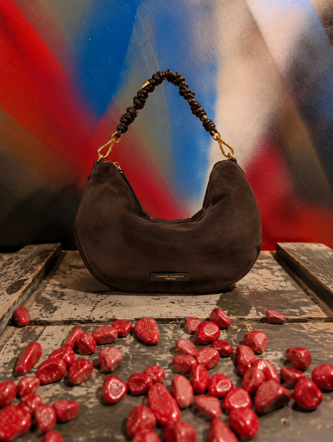 Cleo – Borsa Hobo in Pelle Scamosciata - GIANNI CHIARINI