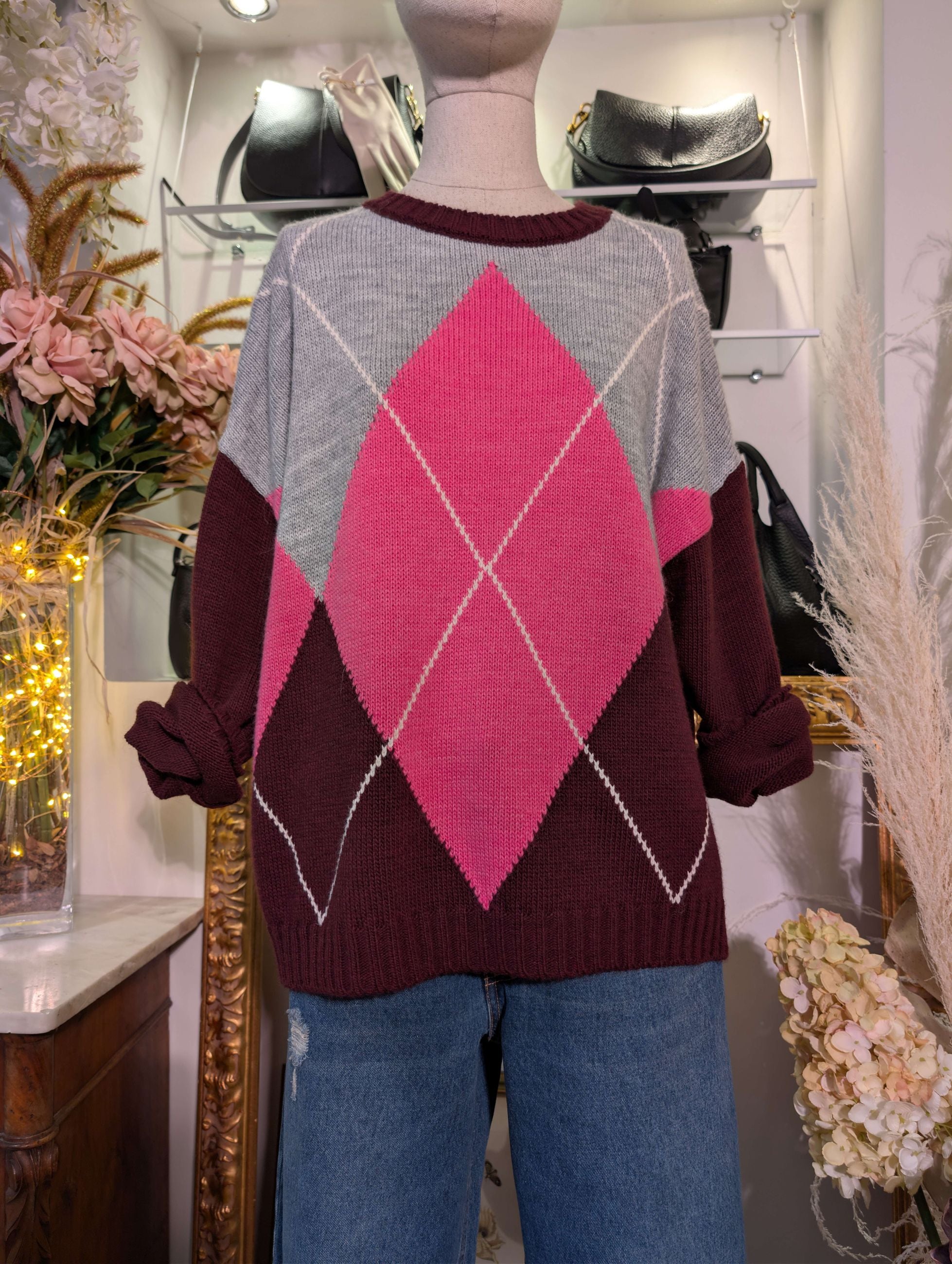 MAGLIA GIROCOLLO ROMBI - HAVE ONE