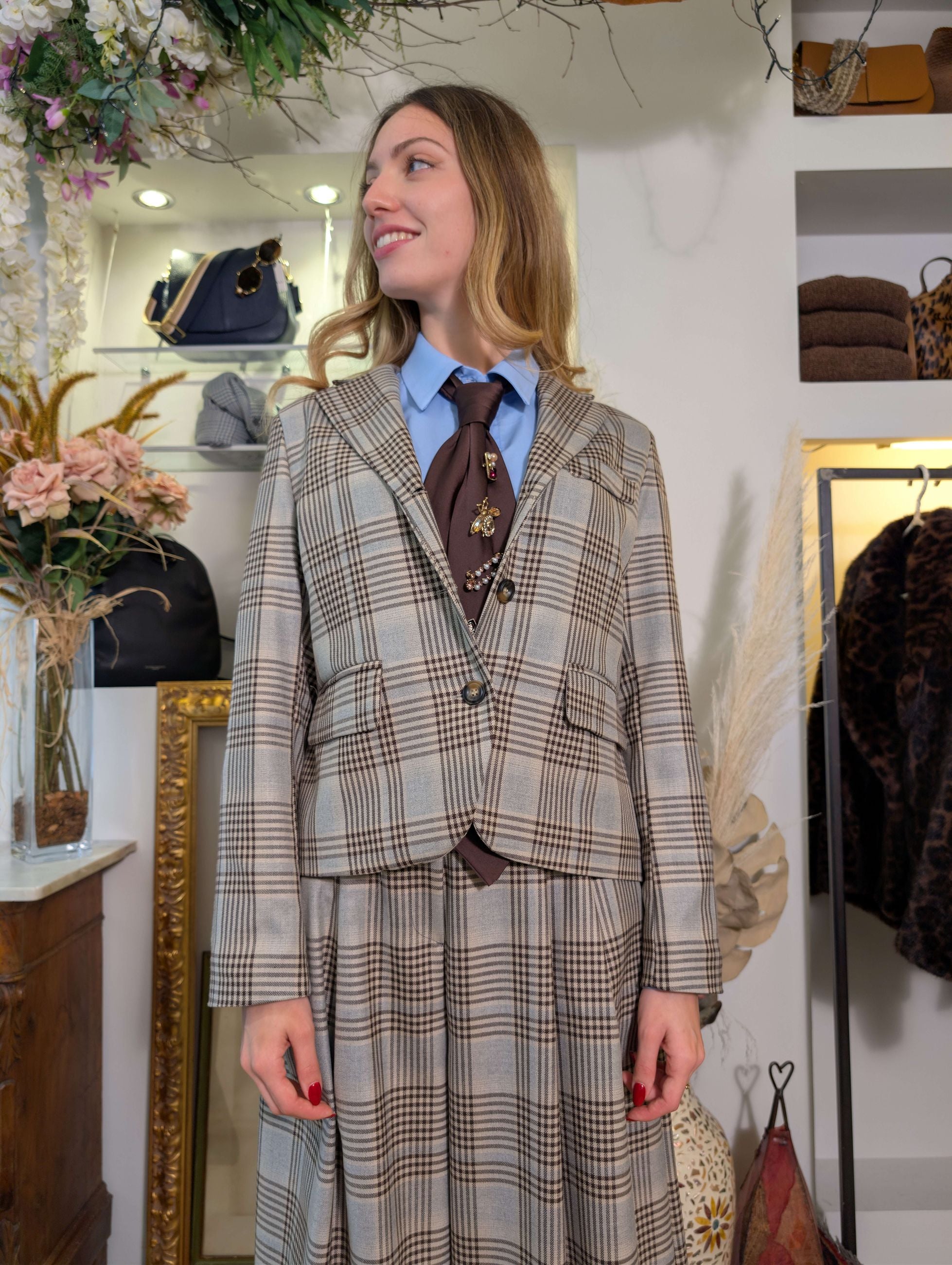 Giacca corta check - TENSIONE IN