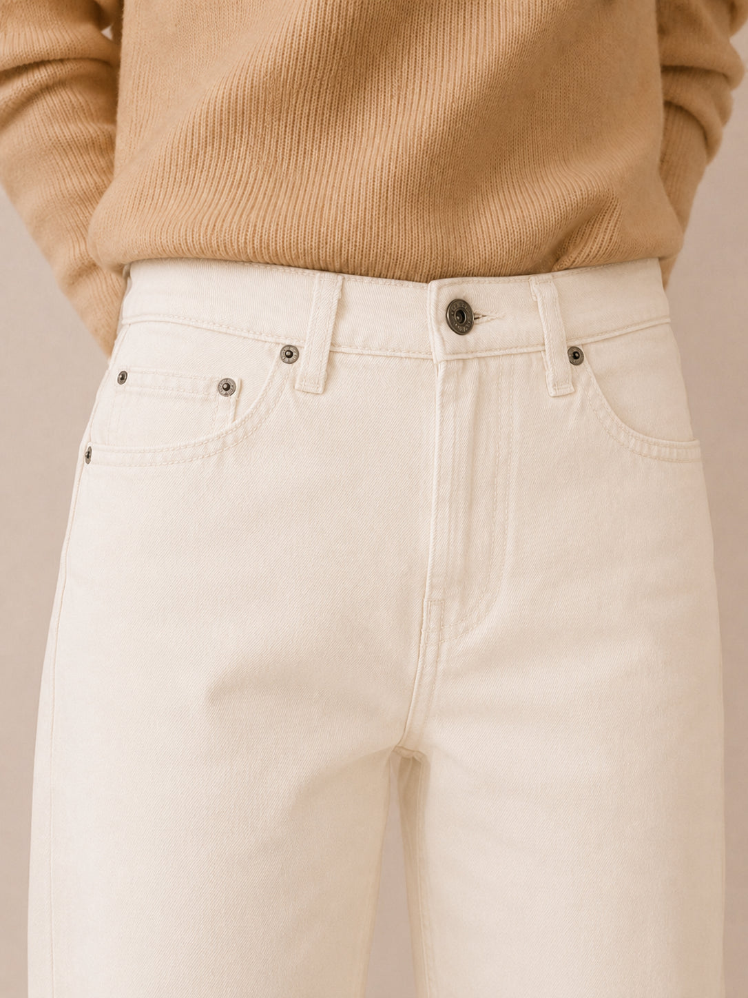 Panta straight fit in gabardina elasticizzata - PLEASE