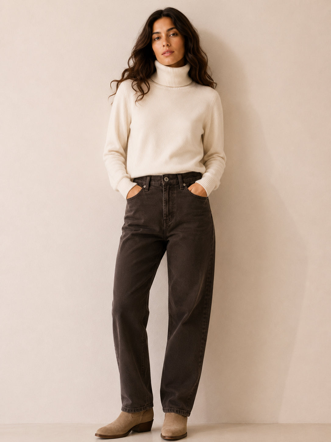 Panta straight fit in gabardina elasticizzata - PLEASE