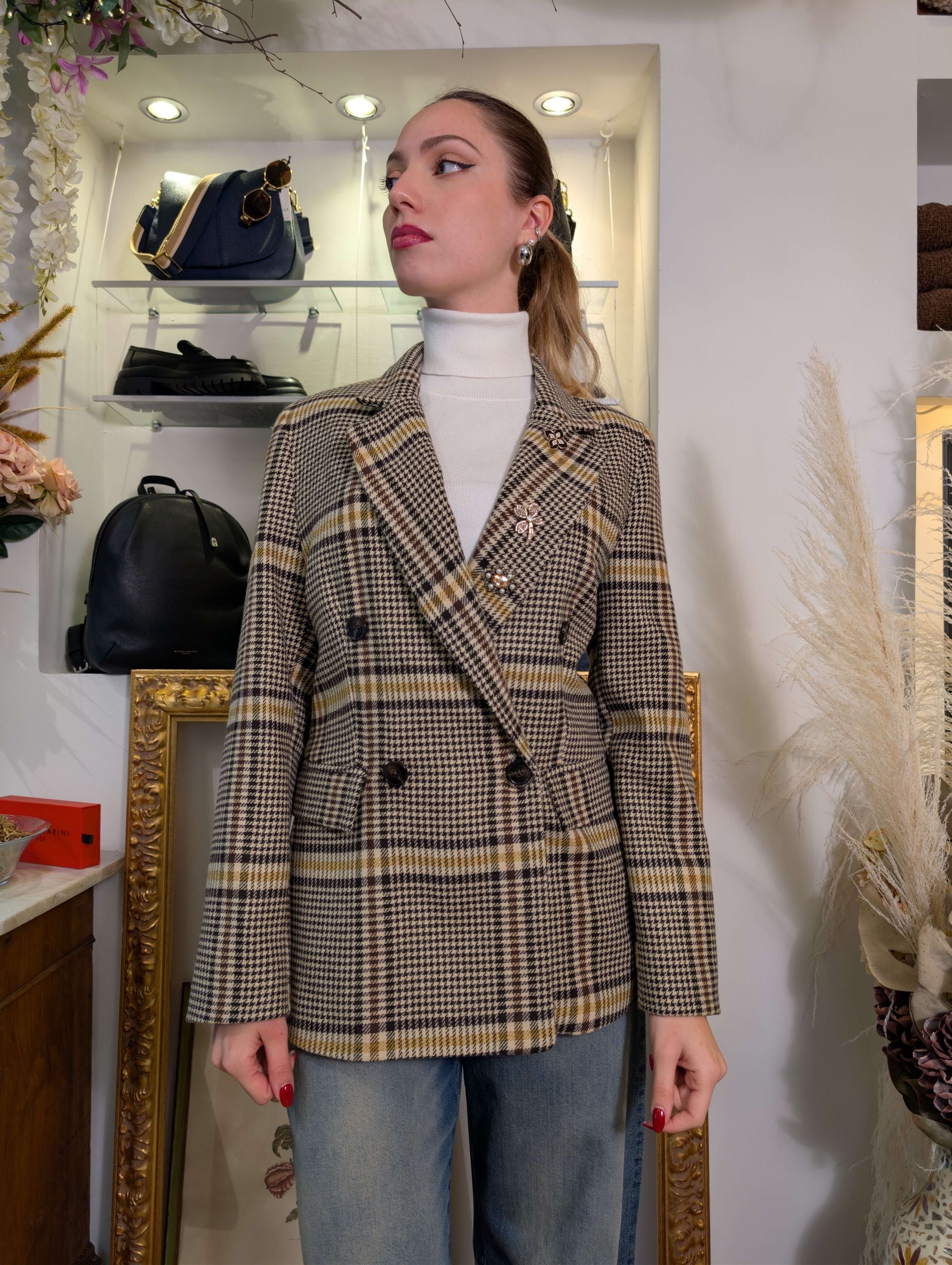 Giacca pied de poule doppiopetto - TENSIONE IN