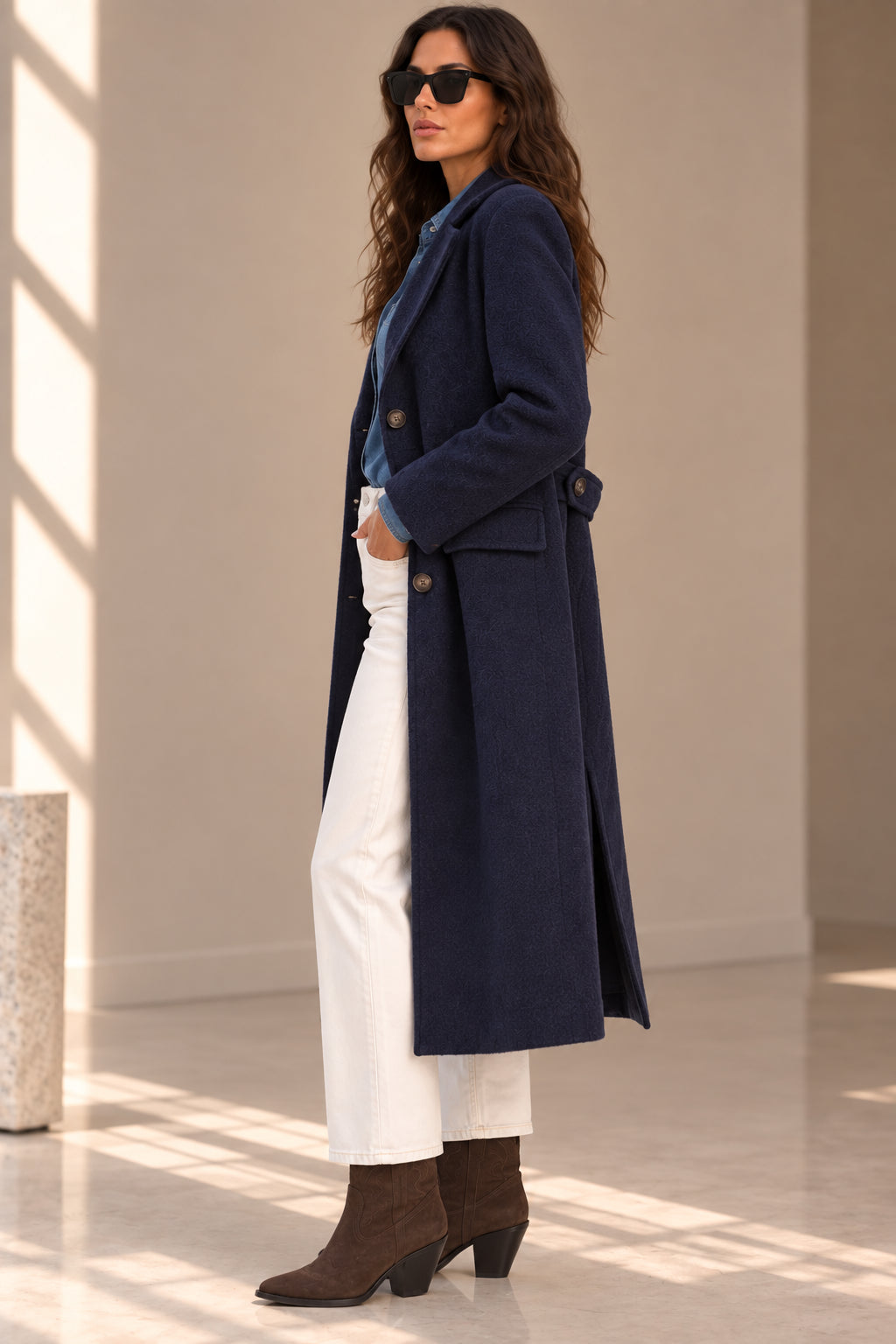 Cappotto lungo in pura lana bouclé - GL for Her