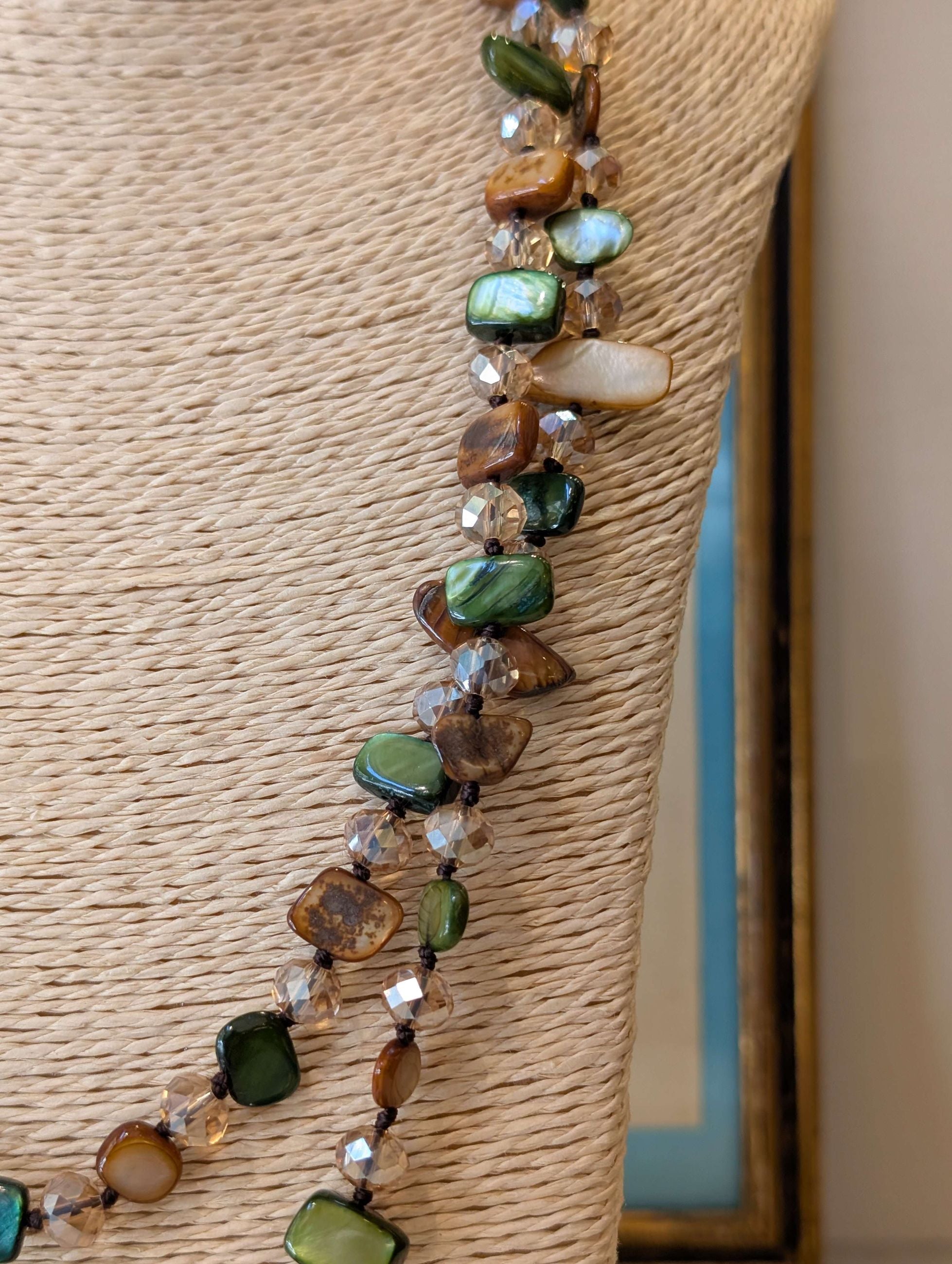 COLLANA LUNGA CON MIX PERLINE VERDE - NALI'