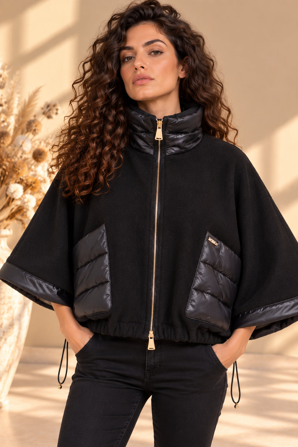 GIACCA CORTA A CAPPA CON DETTAGLI TRAPUNTATI - MARKUP DONNA