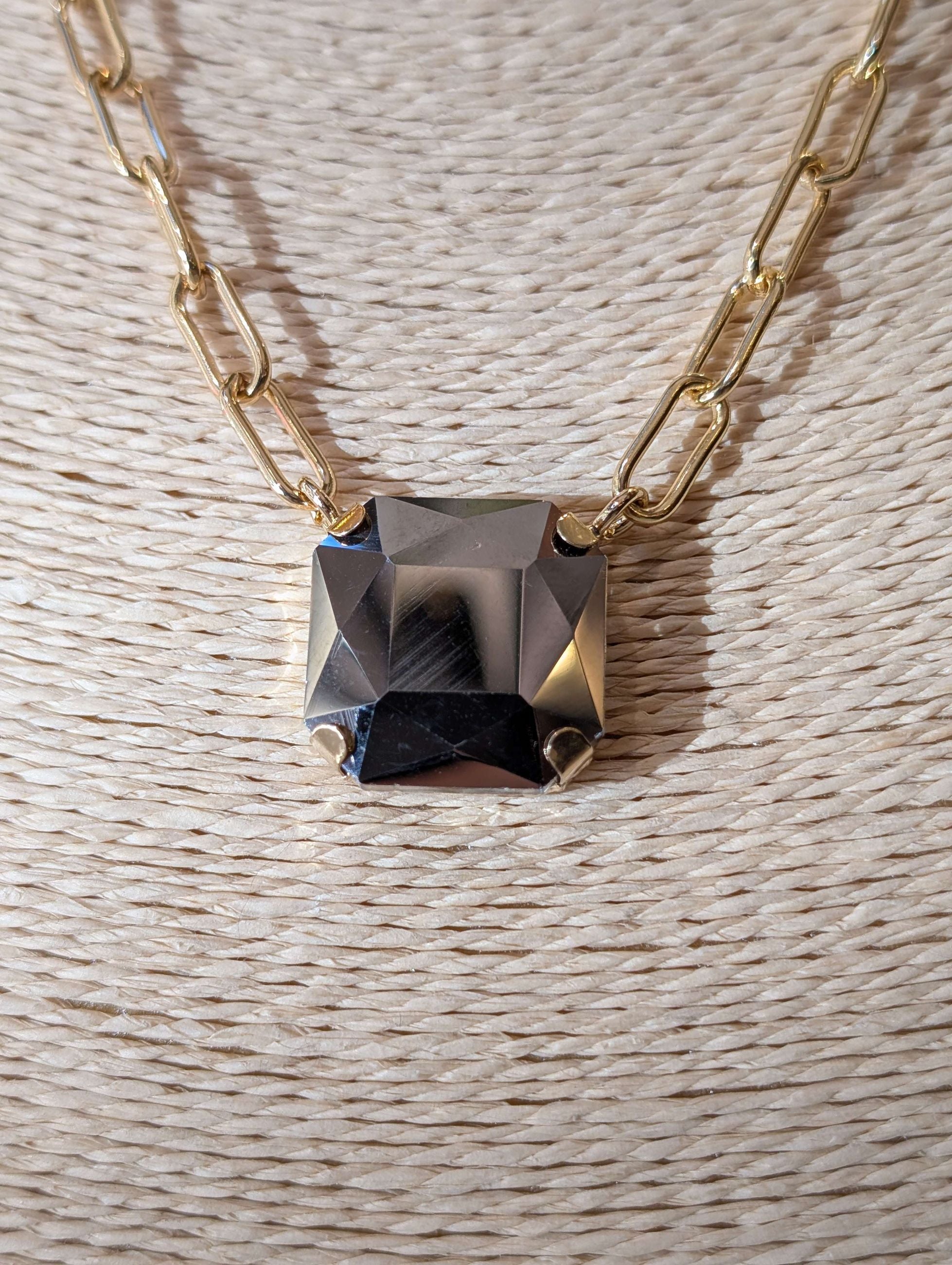 COLLANA VALE CON PIETRA GRIGIO - NALI'