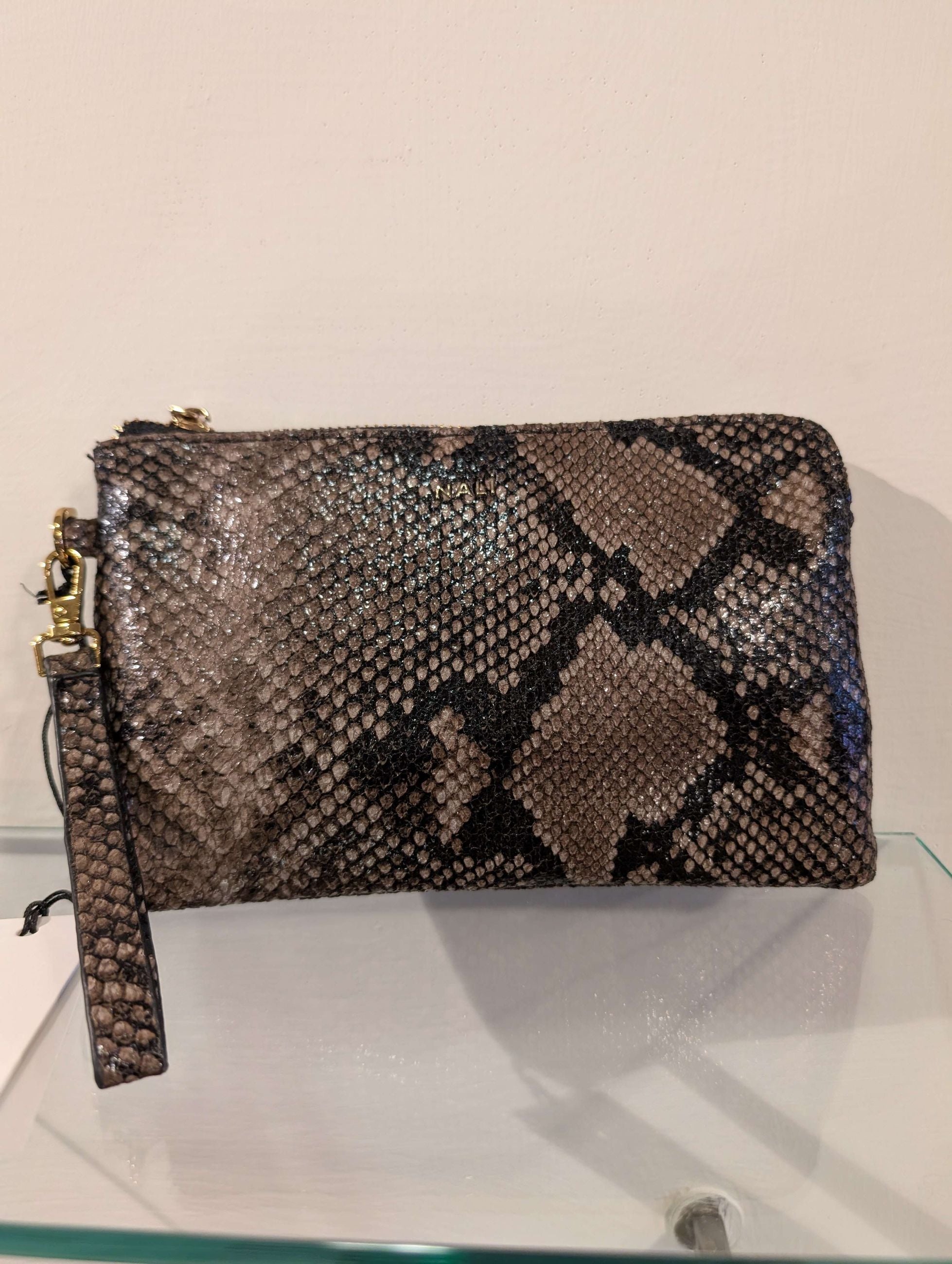 PORTAFOGLIO/POUCH MELANIE PITONATO MARRONE - NALI'