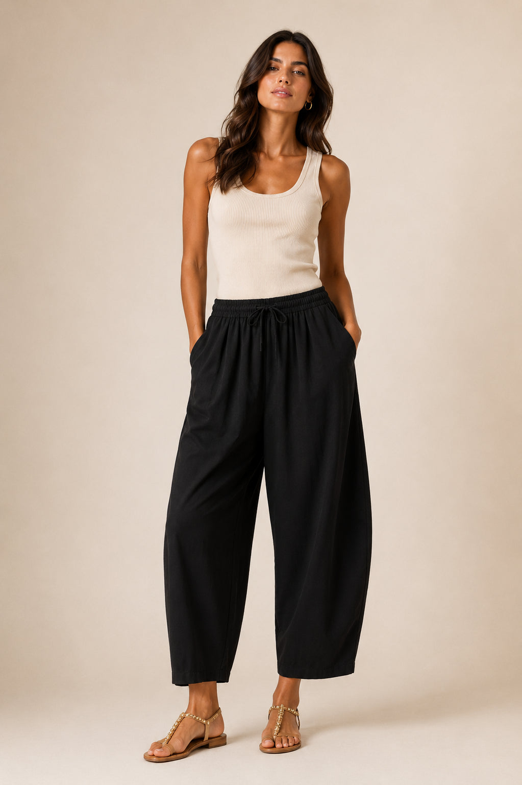 Panta barrel in lino - SHE_FLORENCE_LAB