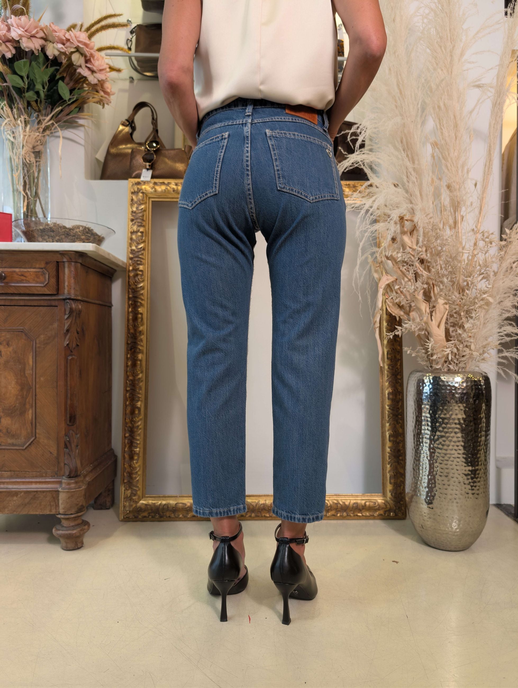 Panta in denim regular fit lavaggio medio - PLEASE