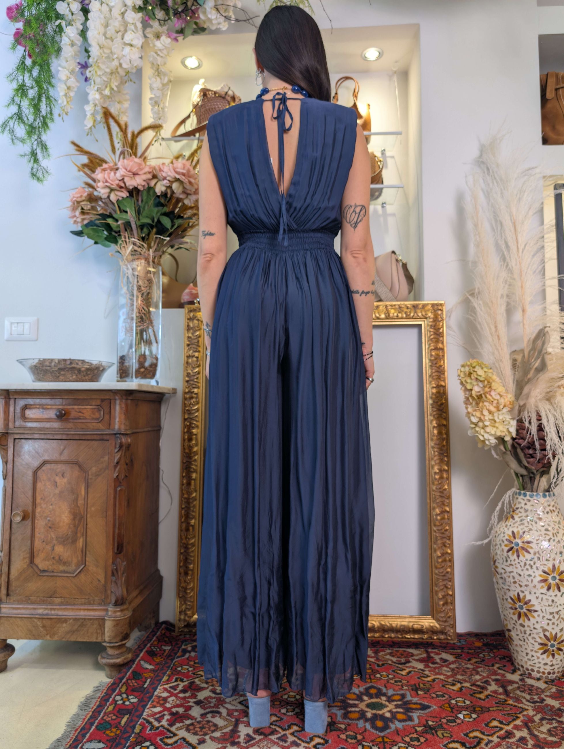 Jumpsuit smanicata in misto seta - HAVE ONE