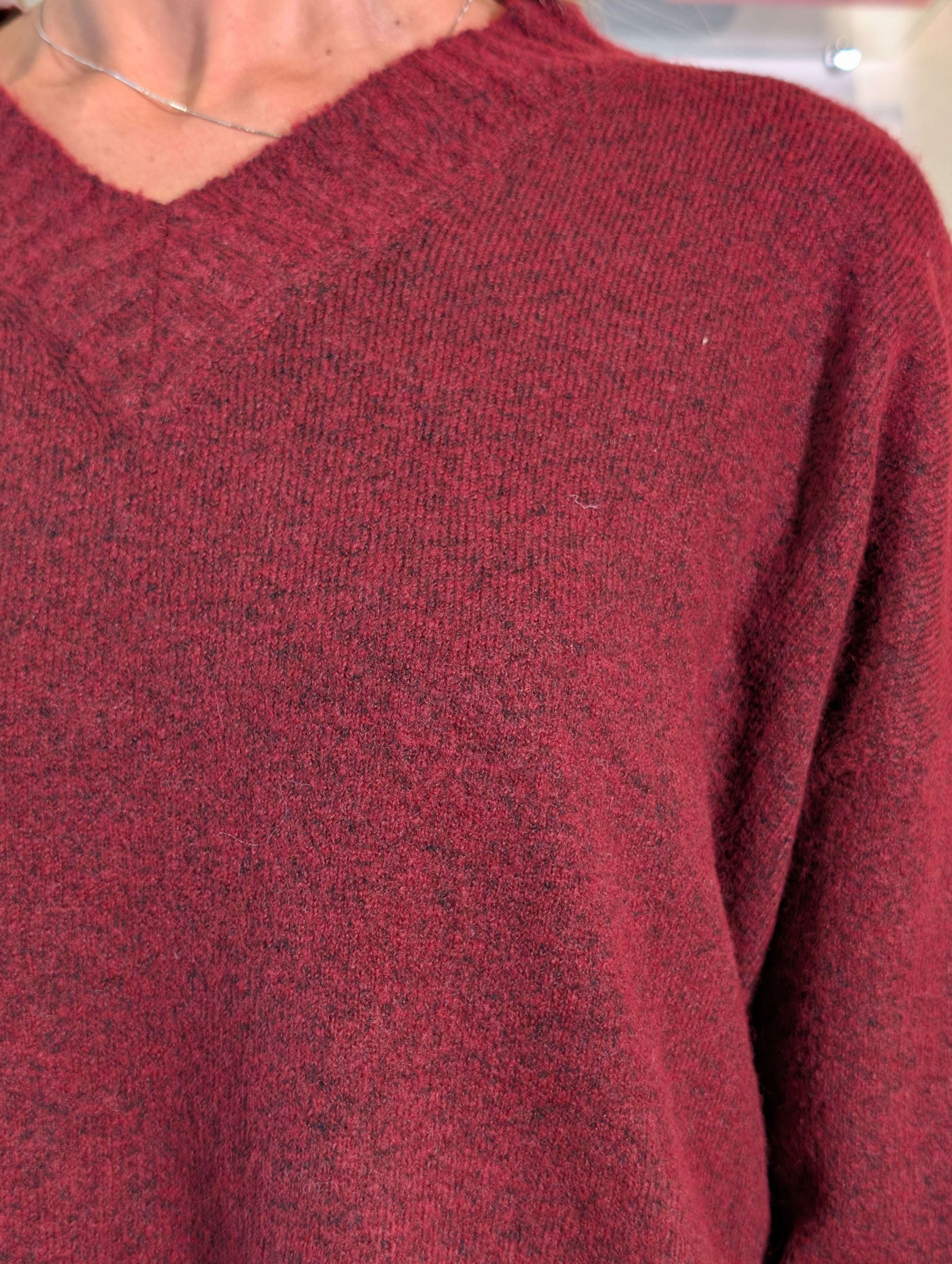 Maglia scollo a V in bouclé - SHE_FLORENCE_LAB