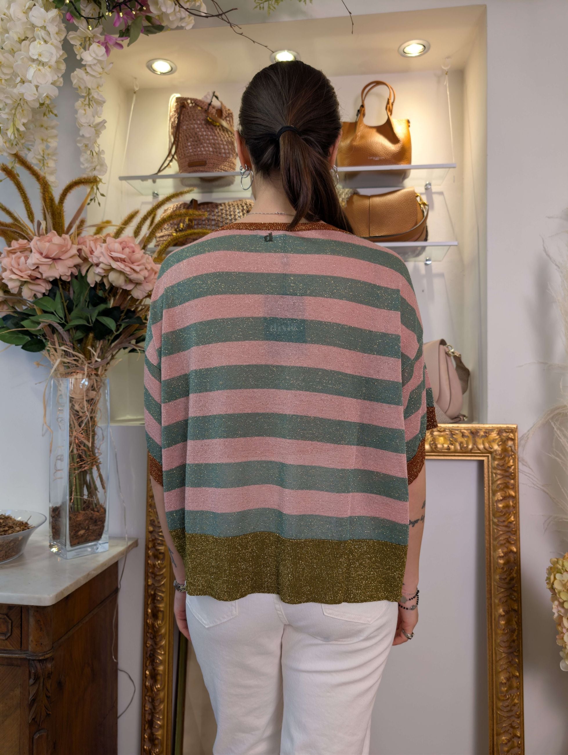 Maglia rigata multicolor con lurex - DIXIE