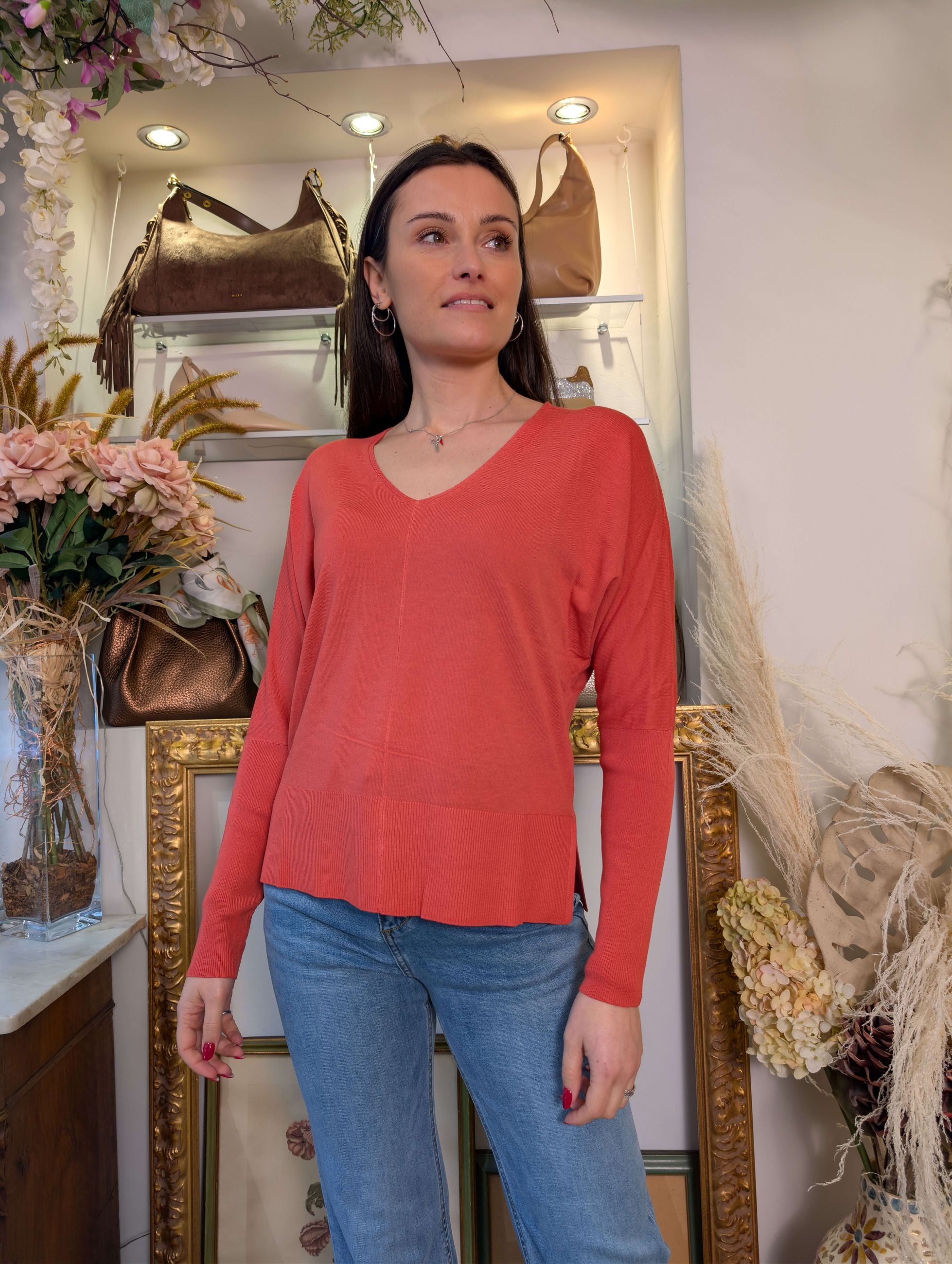 Maglia oversize scollo a V - MARKUP DONNA