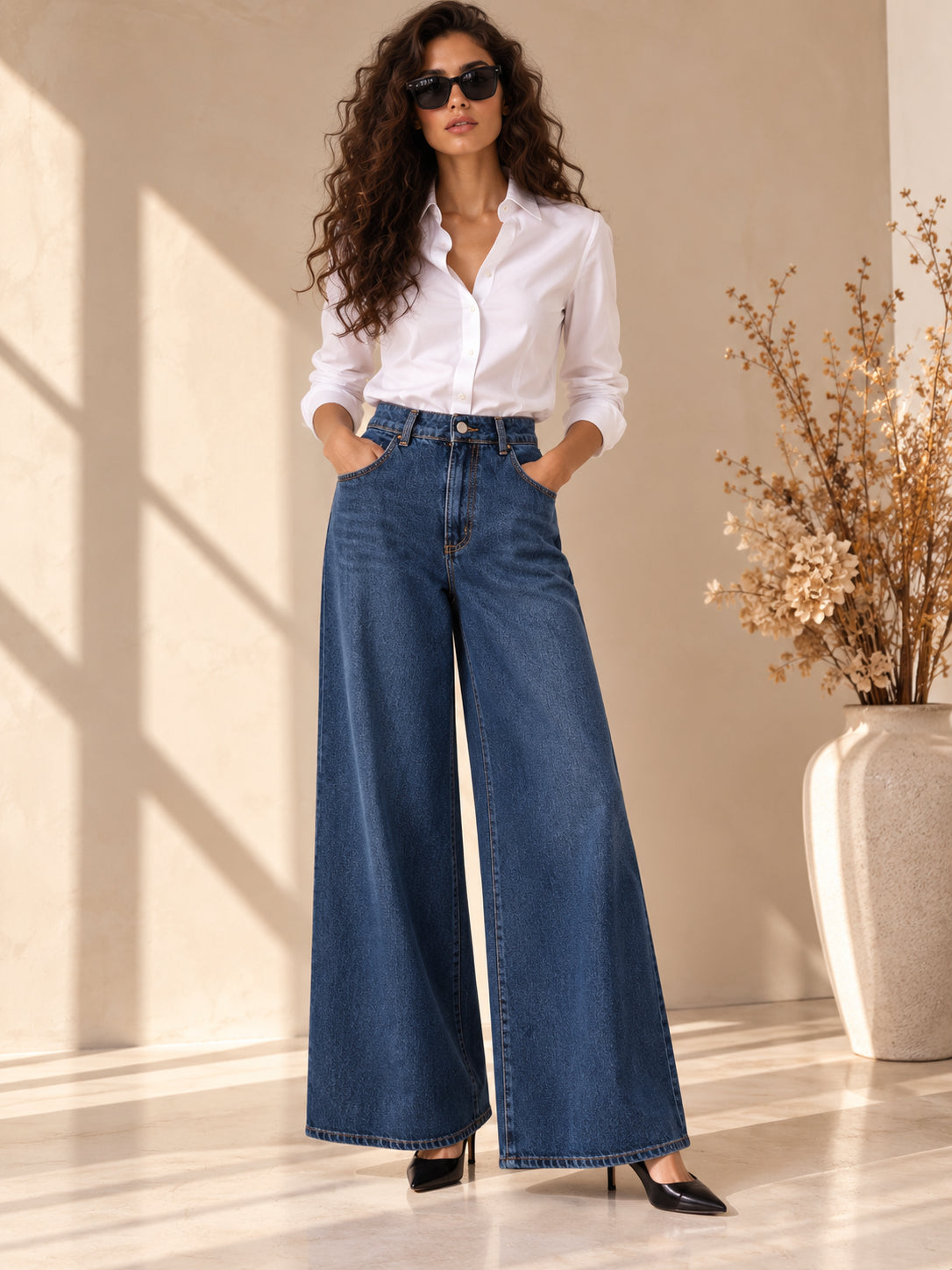 Jeans Palazzo in Denim - SHE_FLORENCE_LAB