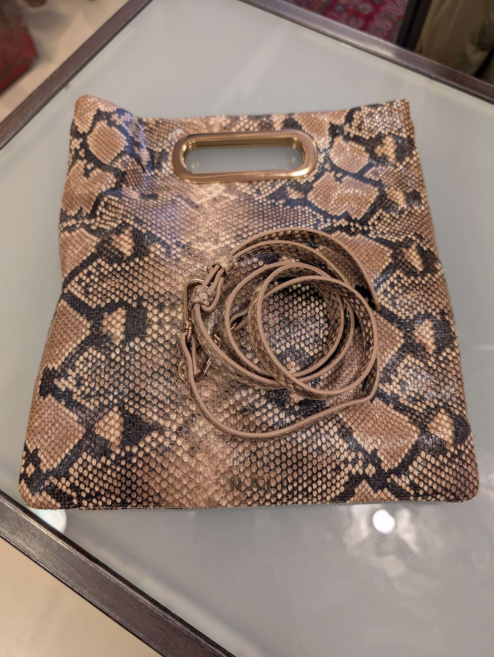 BORSA NOIR A MANO + TRACOLLA TORTORA - NALI'