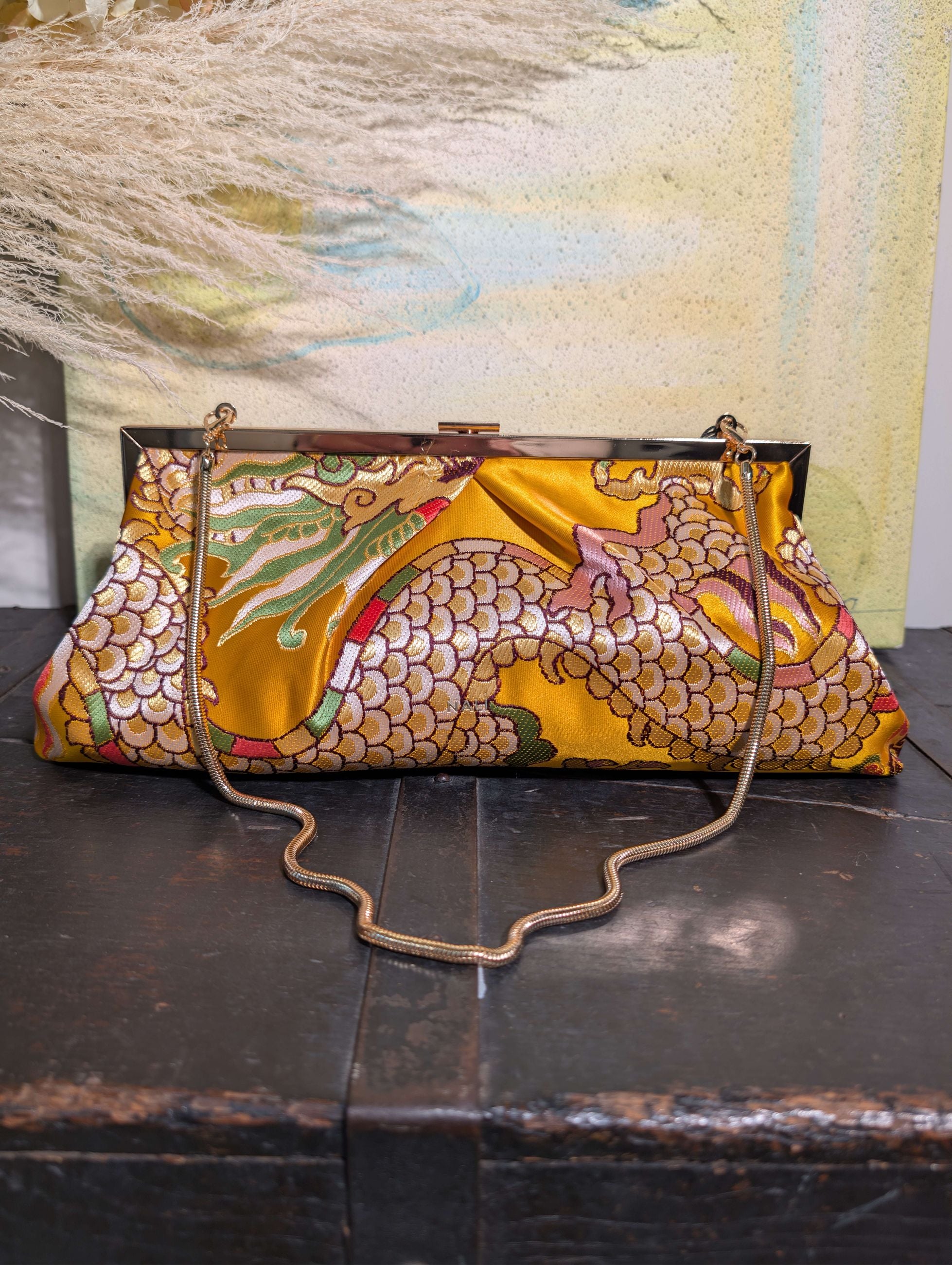 POCHETTE IBIZA STAMPA FLOREALE ARANCIO - NALI'
