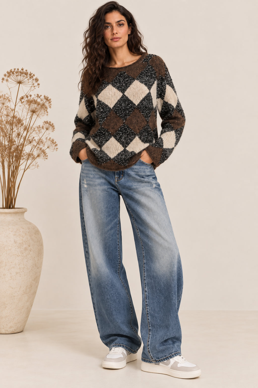 Argyle Sparkle Recycled Knit - MARKUP DONNA