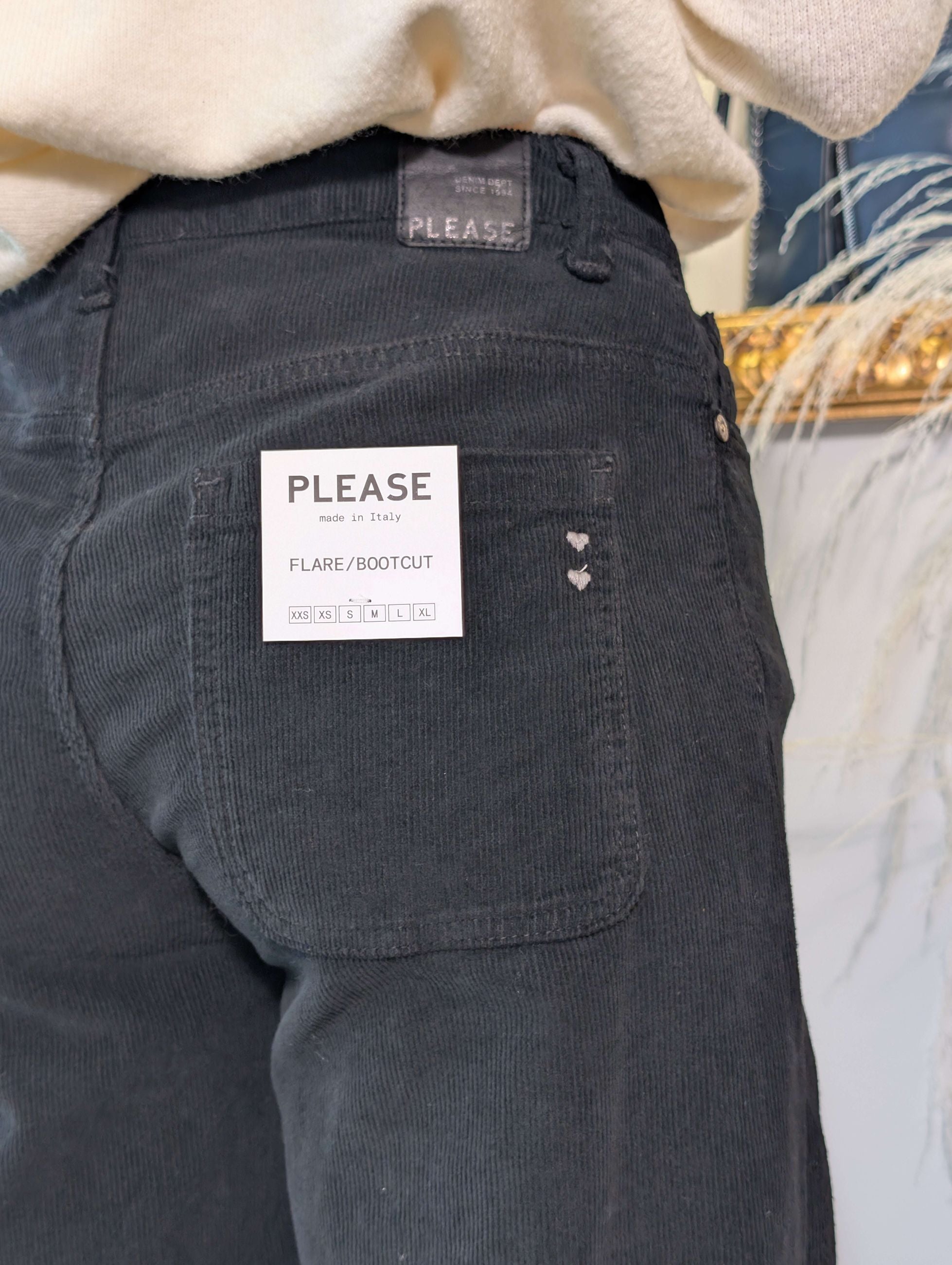 Pantalone palazzo in velluto 1.000 righe - PLEASE