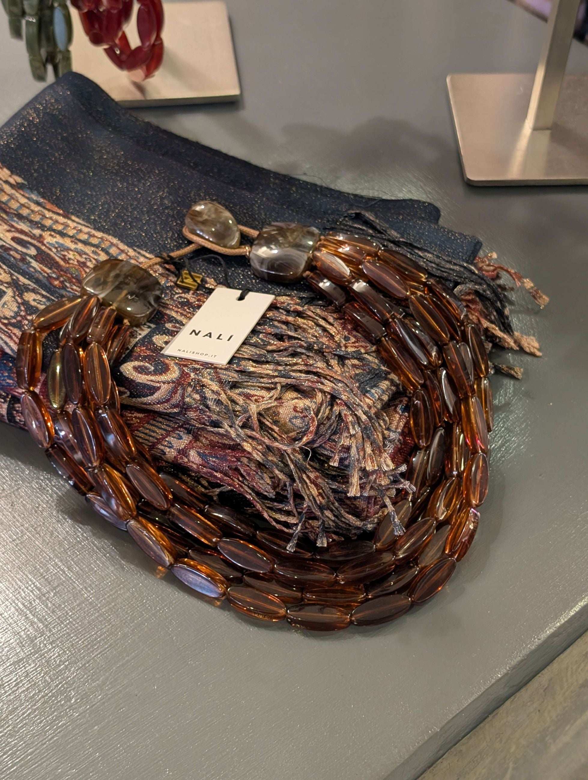 SCIARPA CAROLINE STAMPA PAISLEY BLU - NALI'