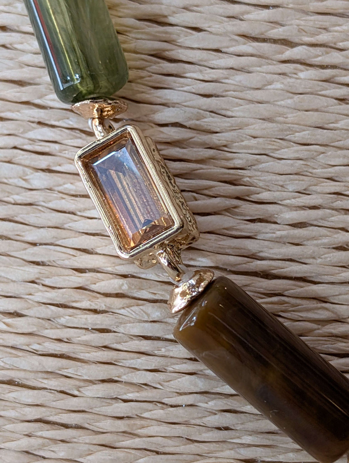 COLLANA JIL LUNGA PIETRE BAGUETTE VERDE - NALI'