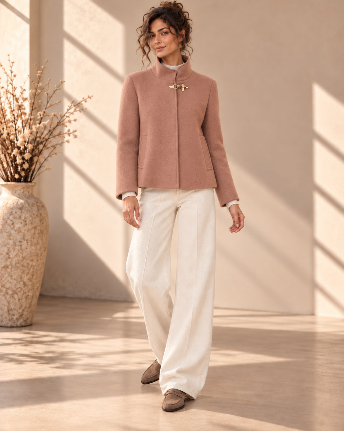 Cropped Coat in panno con dettagli gold - MARKUP DONNA