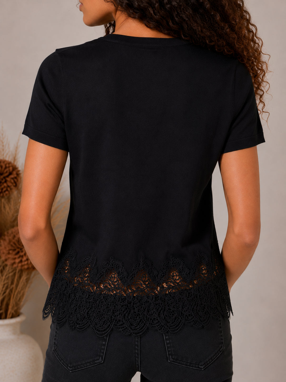 Maglia in viscosa finezza 12 con pizzo - SHE_FLORENCE_LAB