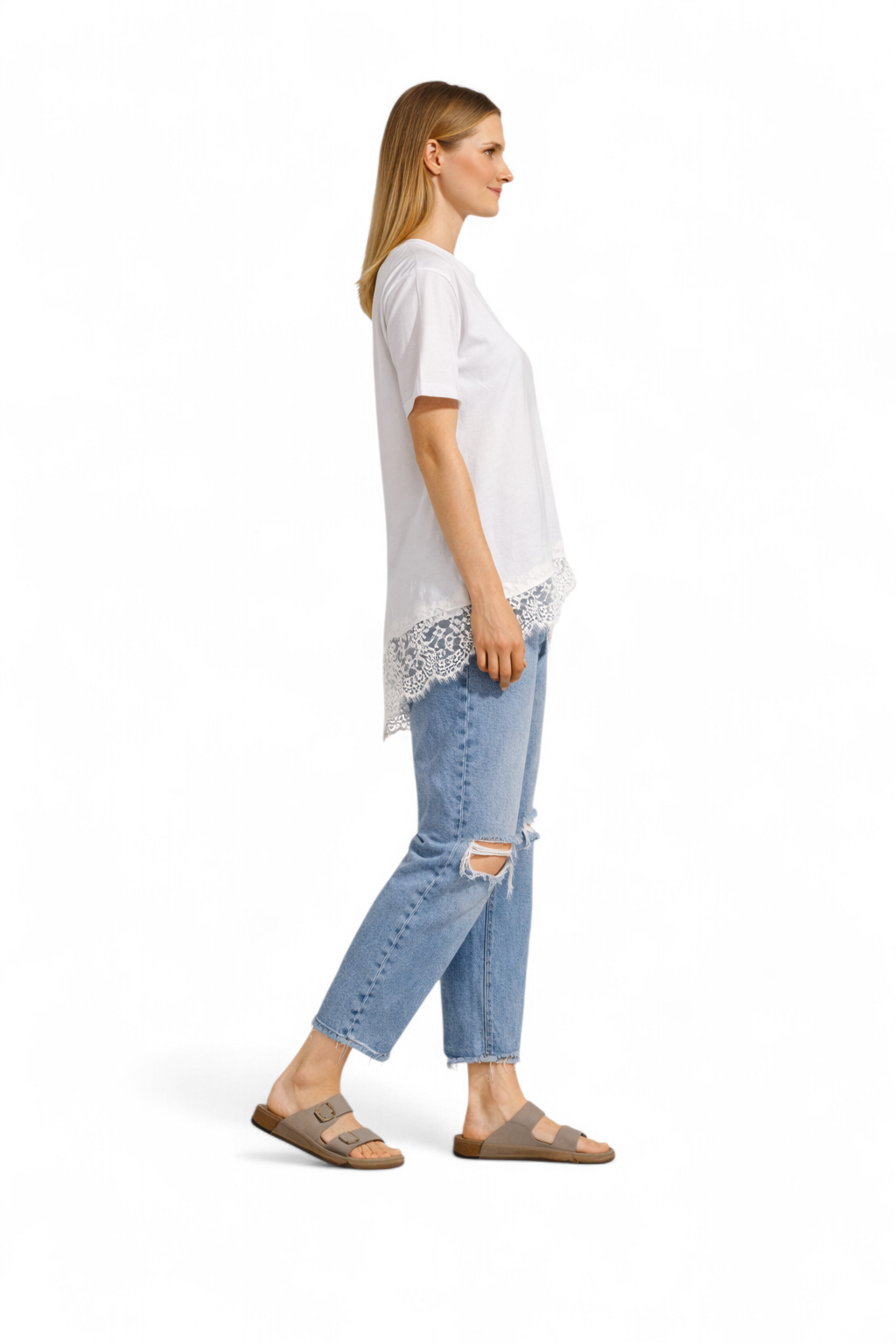 T-shirt con pizzo al fondo - SHE_FLORENCE_LAB