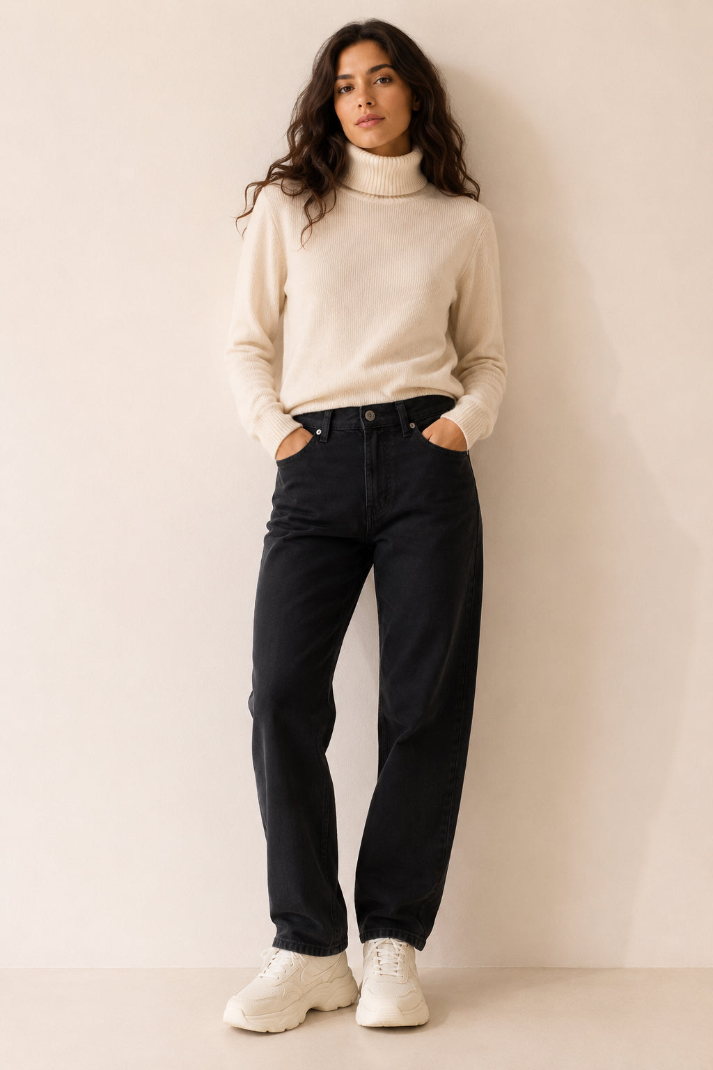 Panta straight fit in gabardina elasticizzata - PLEASE