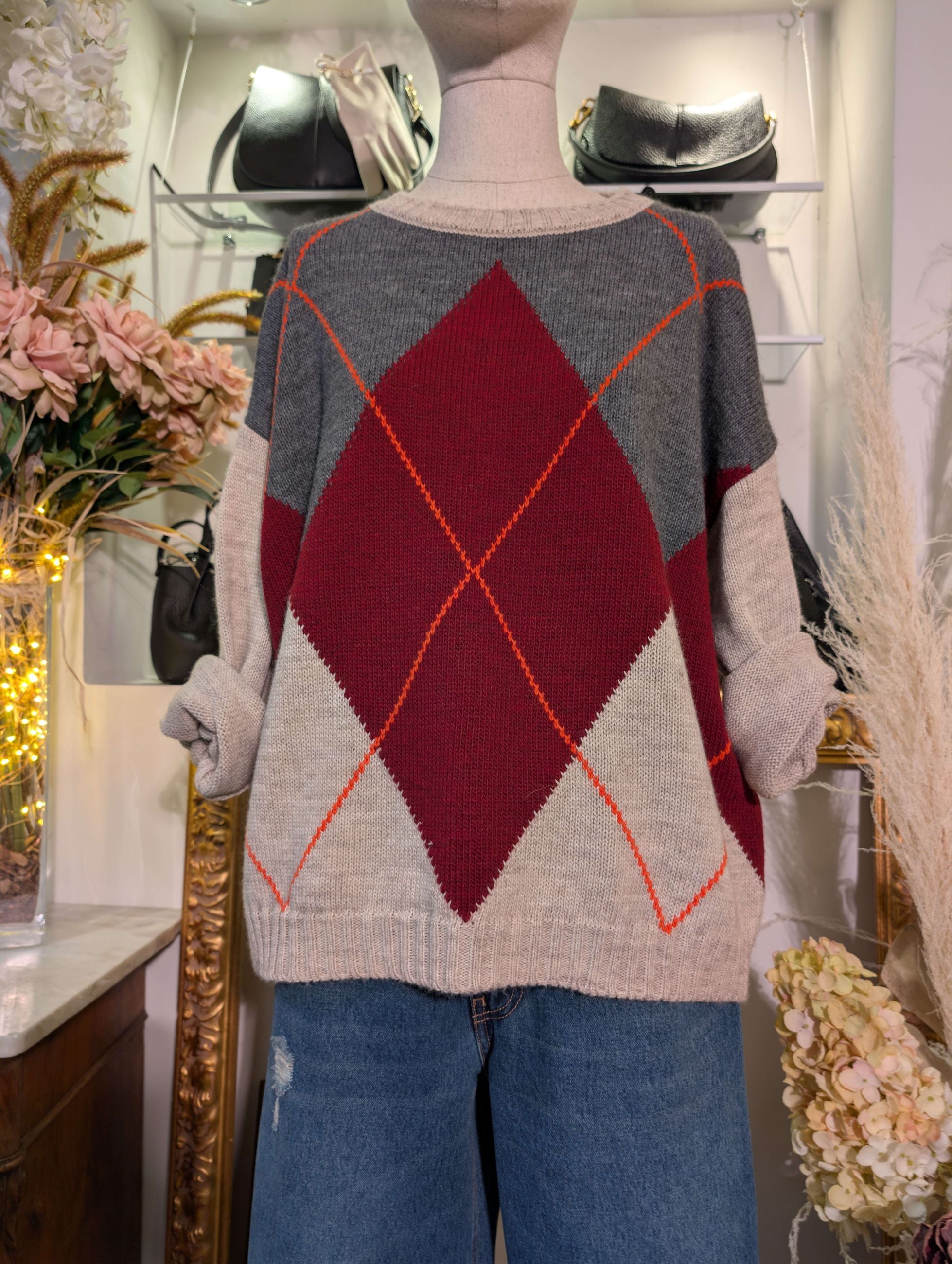 MAGLIA GIROCOLLO ROMBI - HAVE ONE