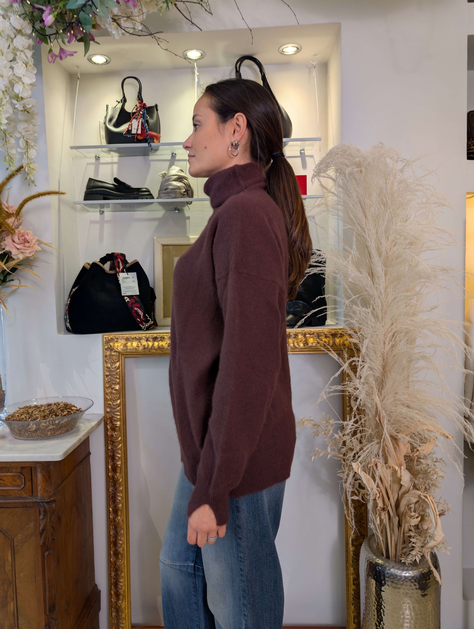 Collo alto oversized fit in angora - .SOLO TRE