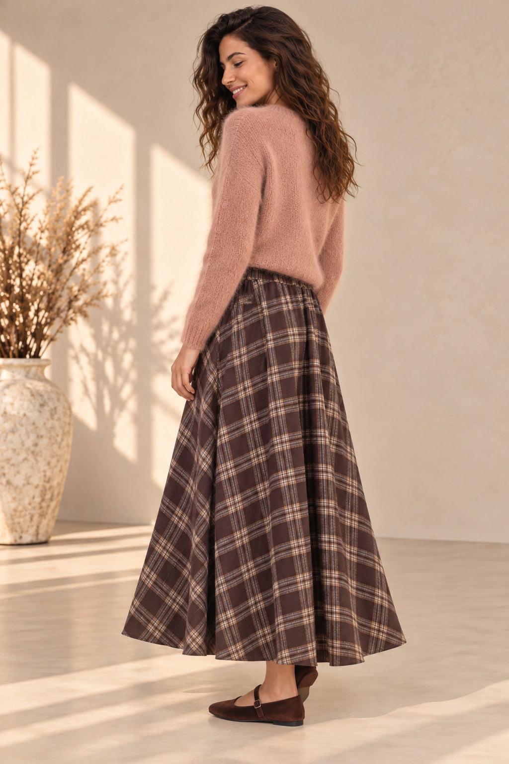 Gonna Maxi Tartan Flared - SHE_FLORENCE_LAB