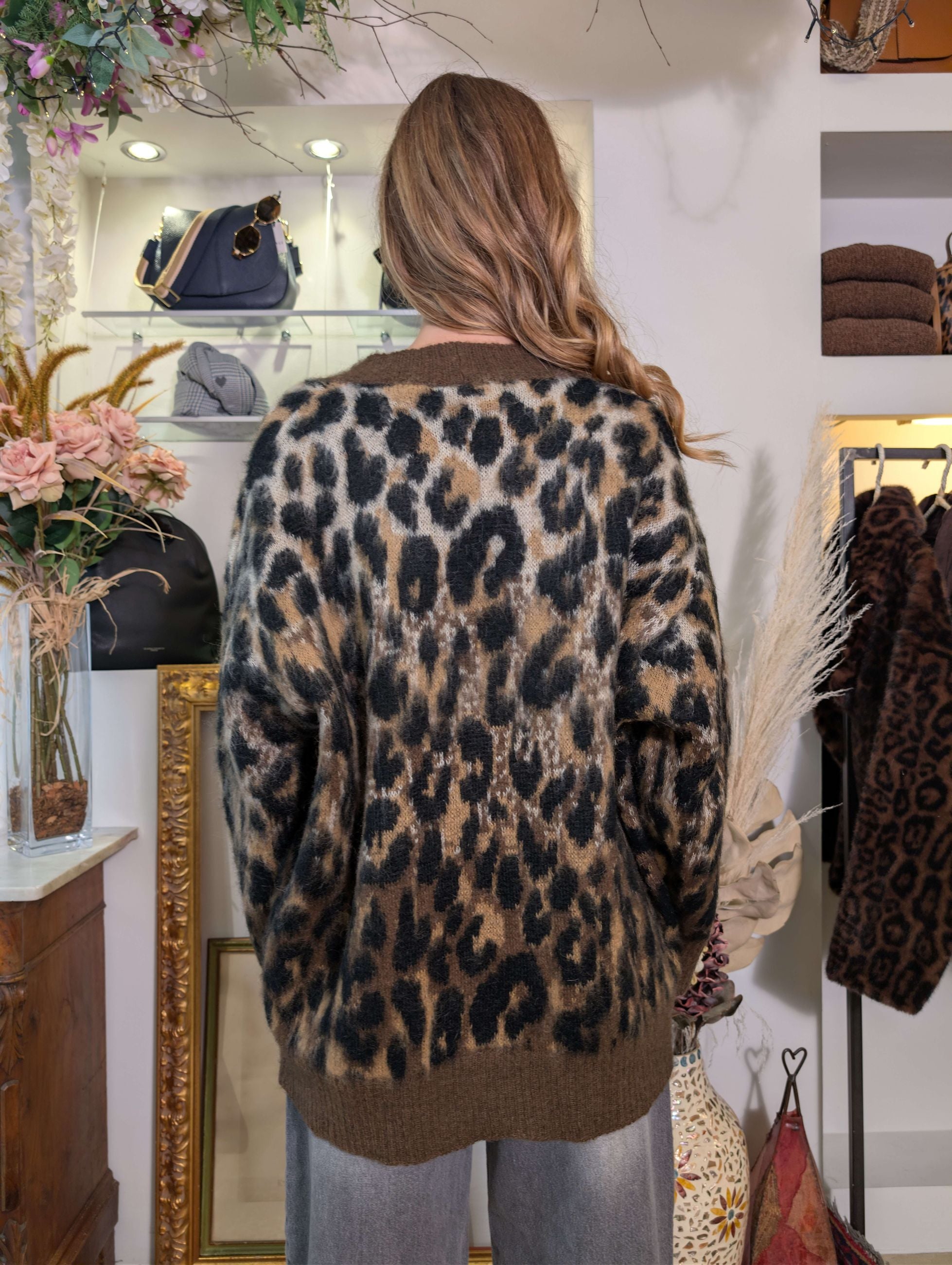 Cardigan oversize jacquard maculato - TENSIONE IN