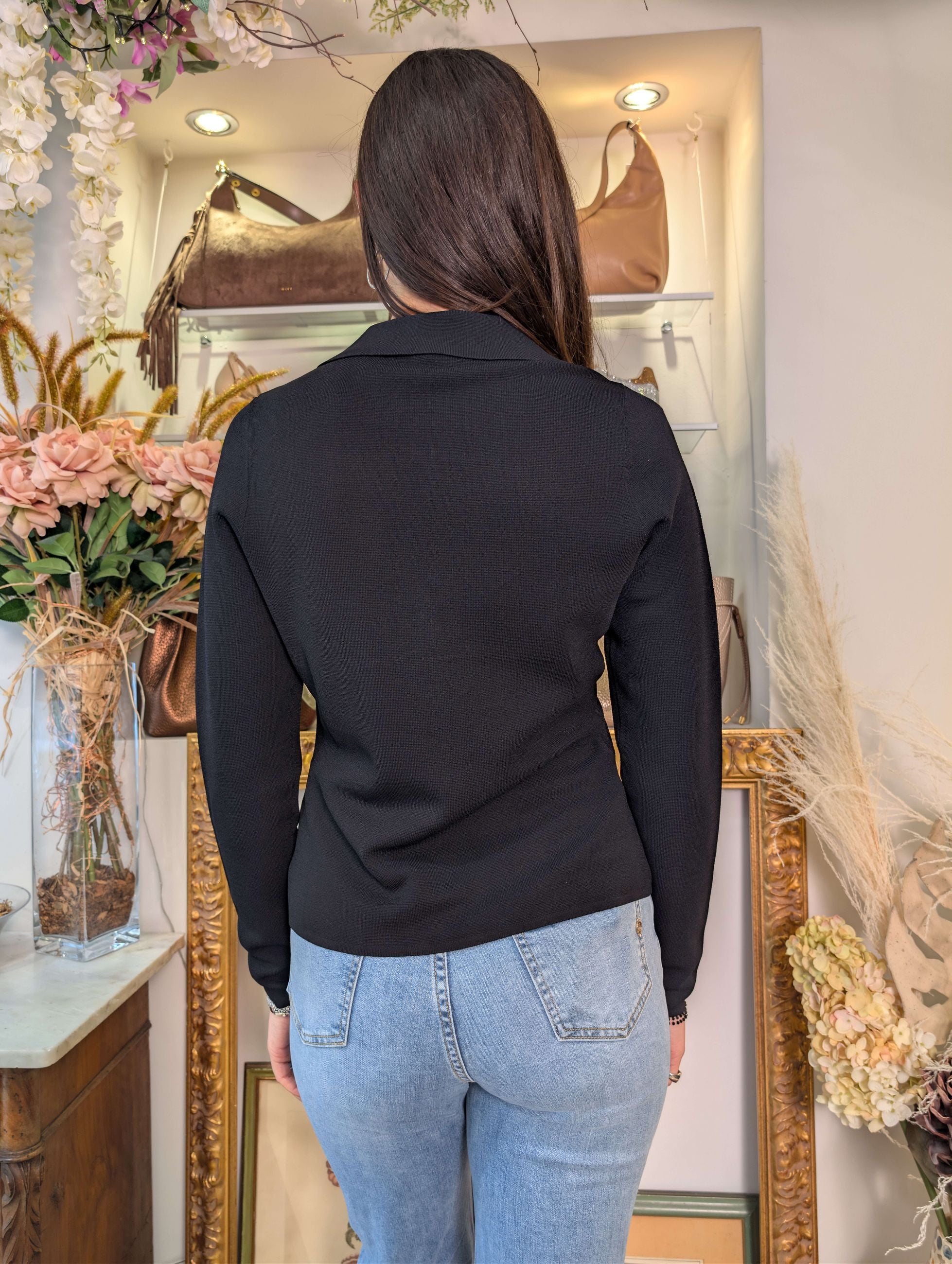 Blazer in maglia stoffa con bottoni silver - SHE_FLORENCE_LAB