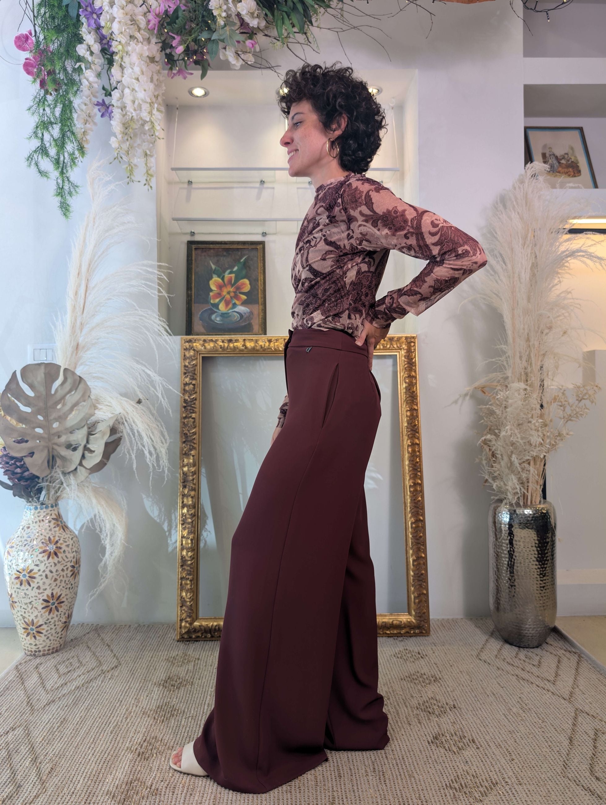 Pantalone palazzo in fluido cadì armaturato - DIXIE