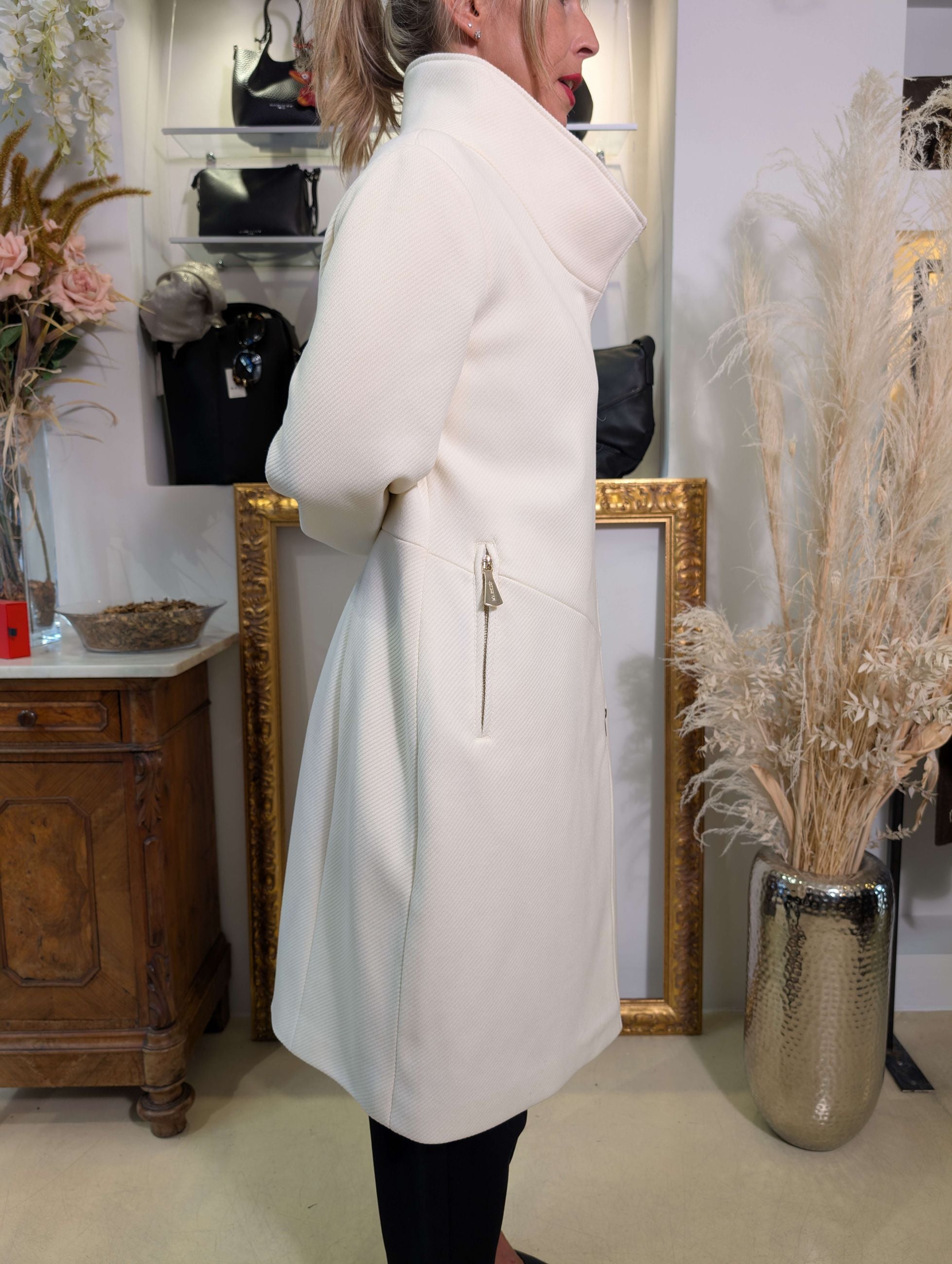 Cappotto midi in panno tecnico diagonale - MARKUP DONNA