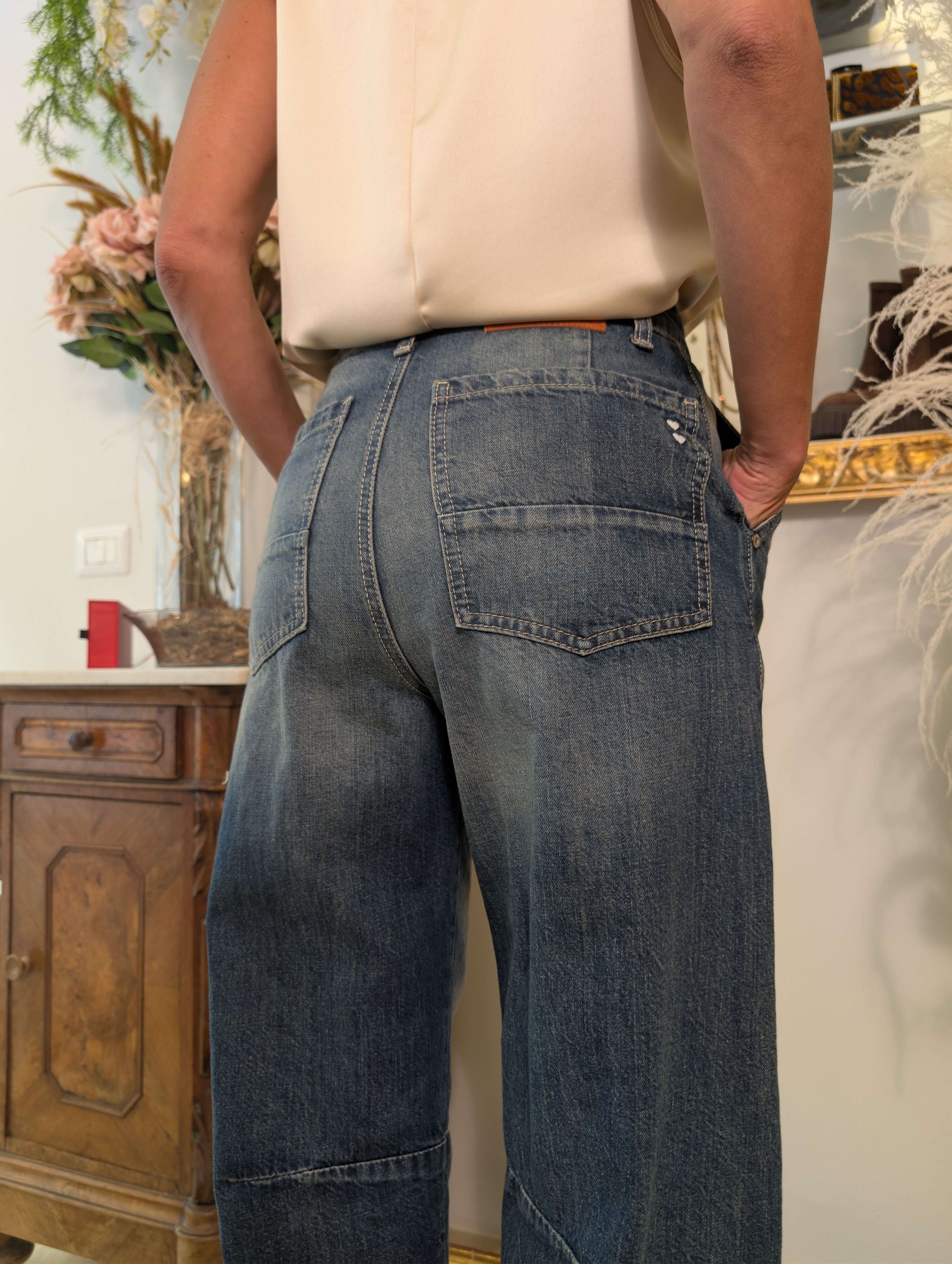Panta carrot in denim lavaggio dirty - PLEASE