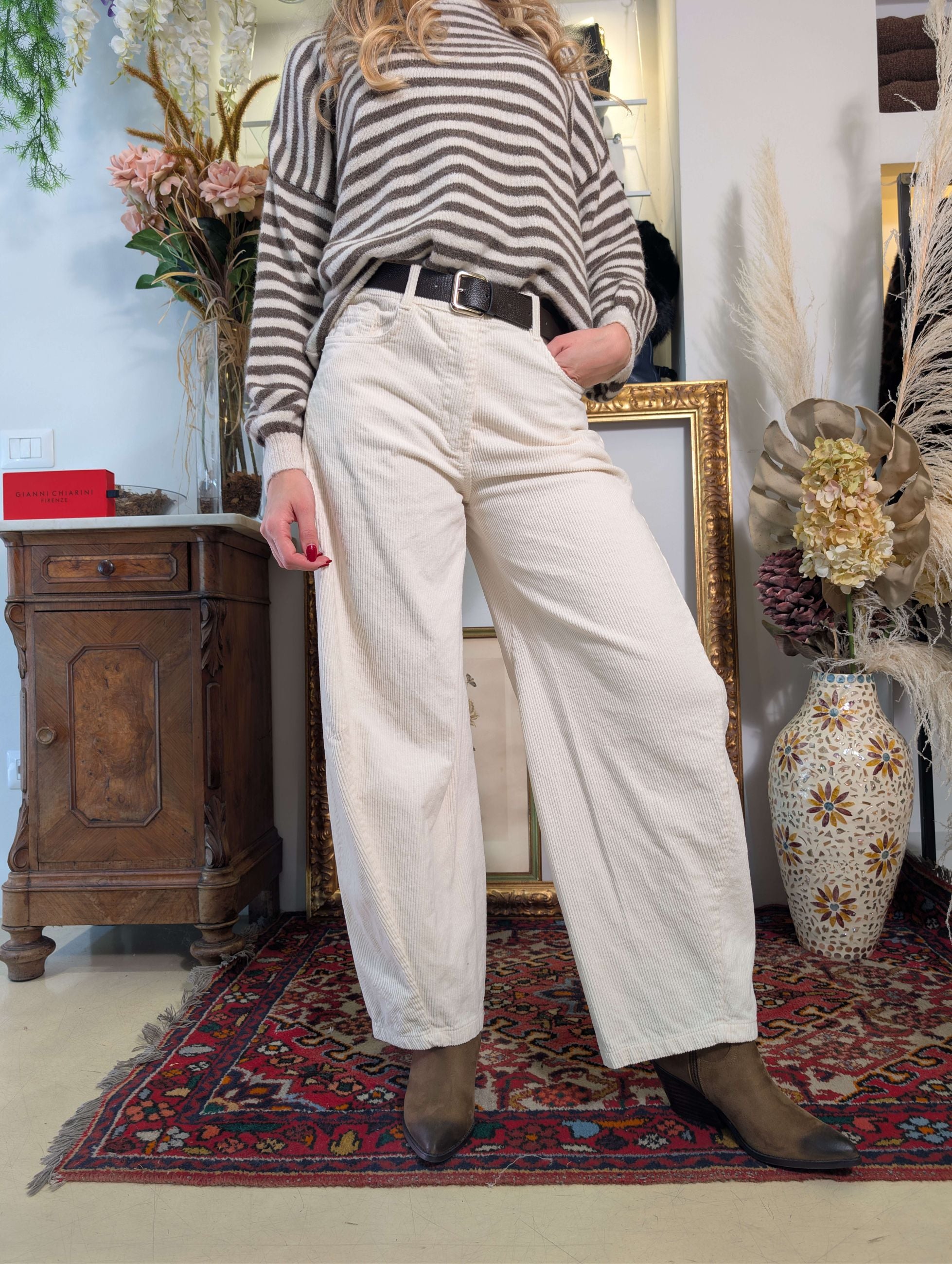 Panta barrel in velluto 500 righe - HAVE ONE