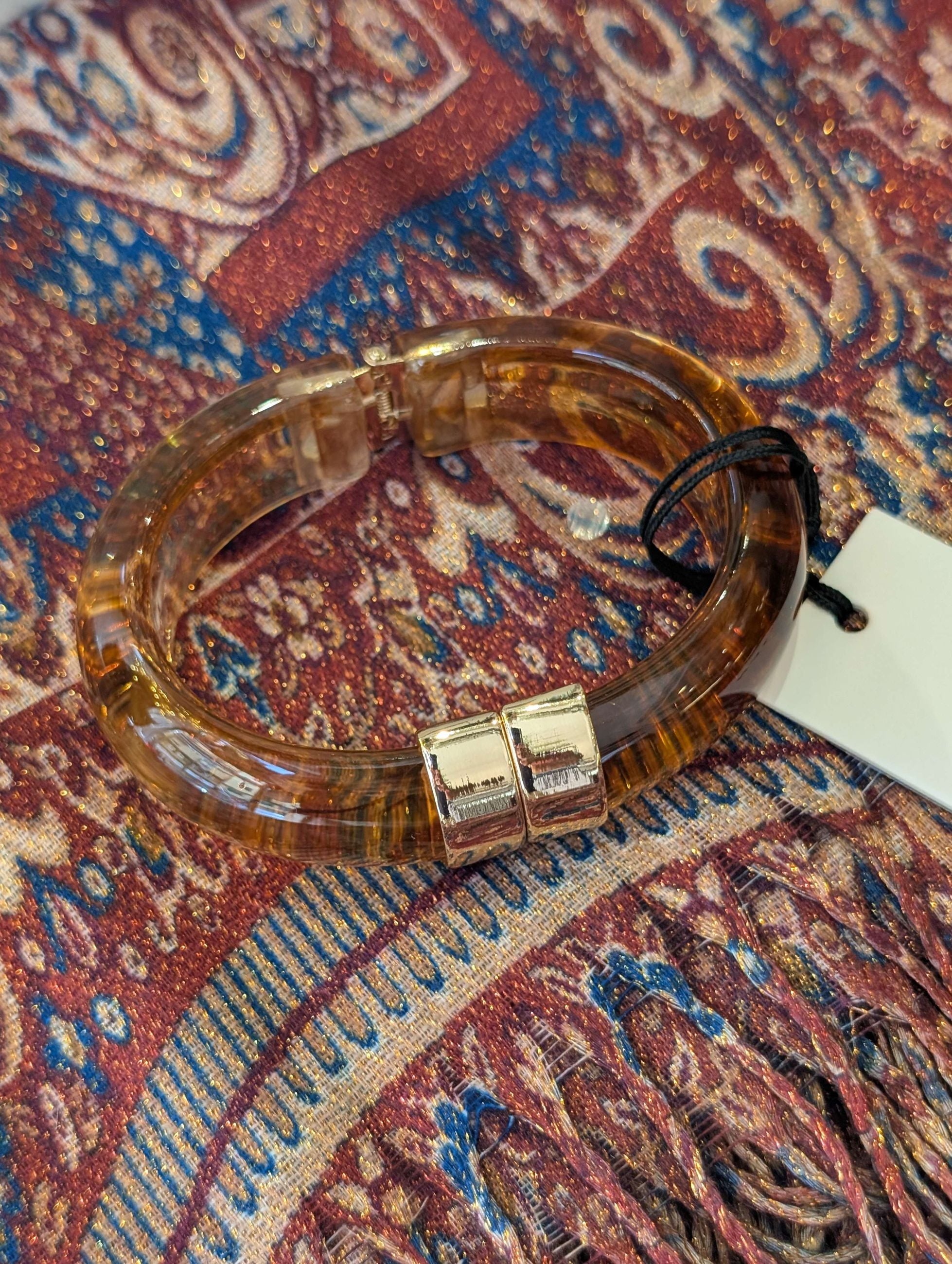 BRACCIALE MICHI DETTAGLIO ORO RESINA NOCCIOLA - NALI'
