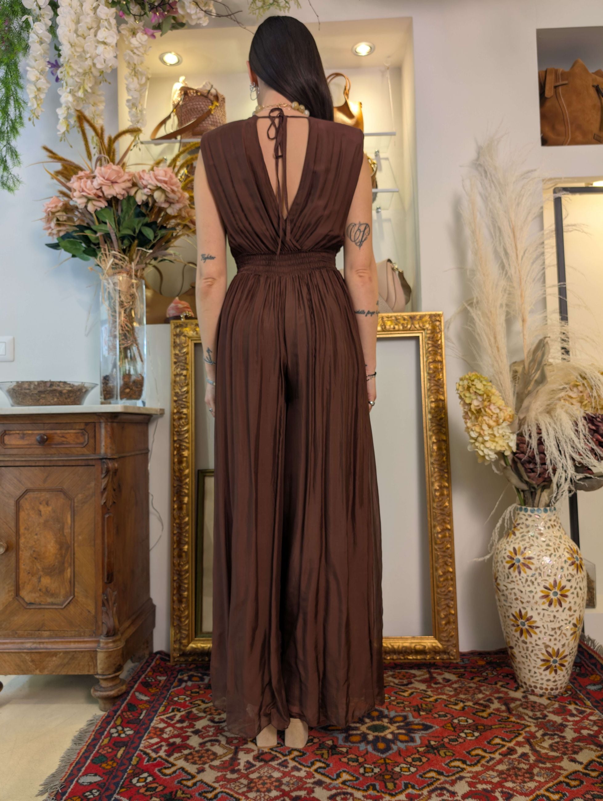 Jumpsuit smanicata in misto seta - HAVE ONE