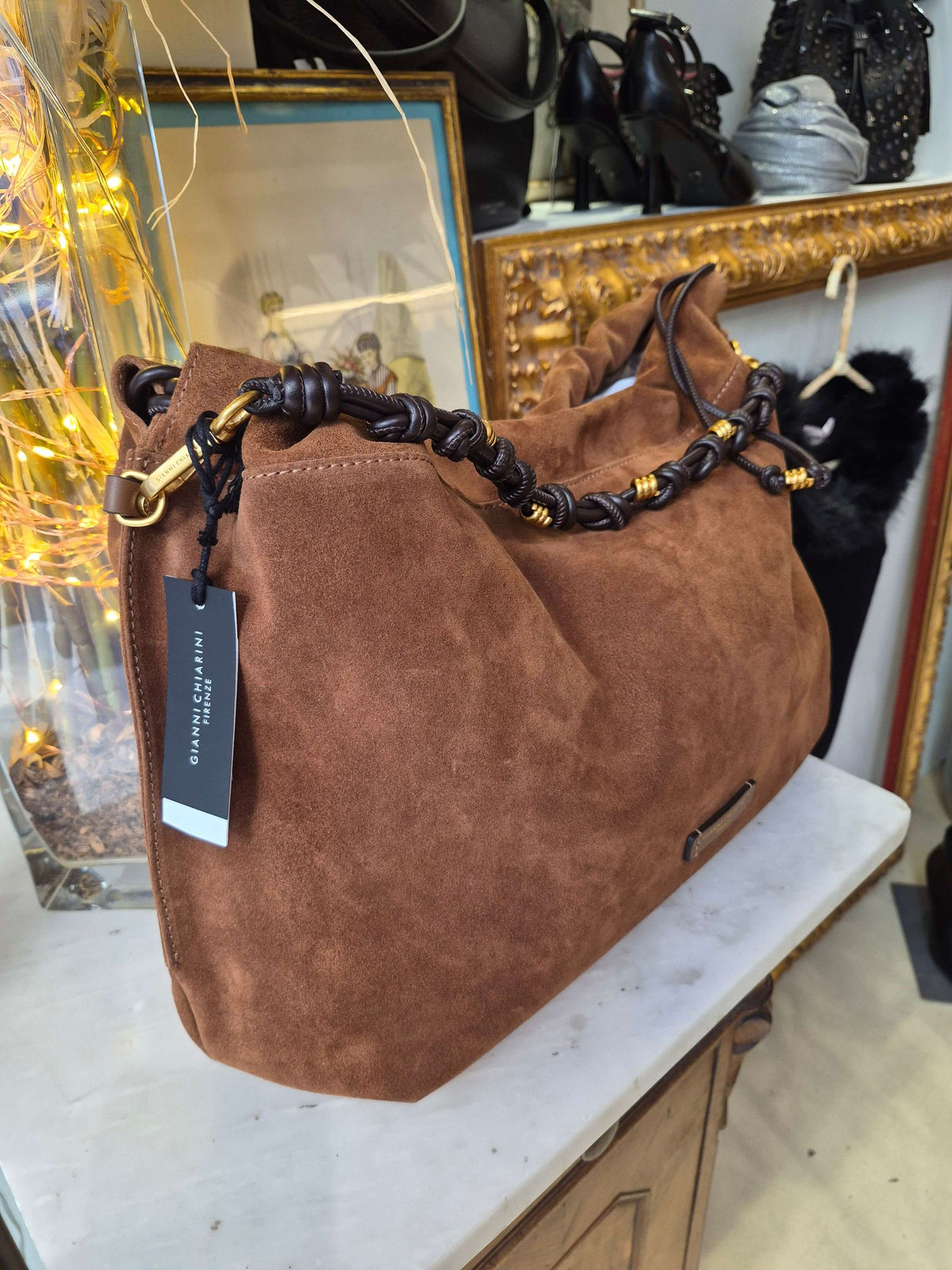 Morgana – Borsa Hobo in Pelle Scamosciata - GIANNI CHIARINI