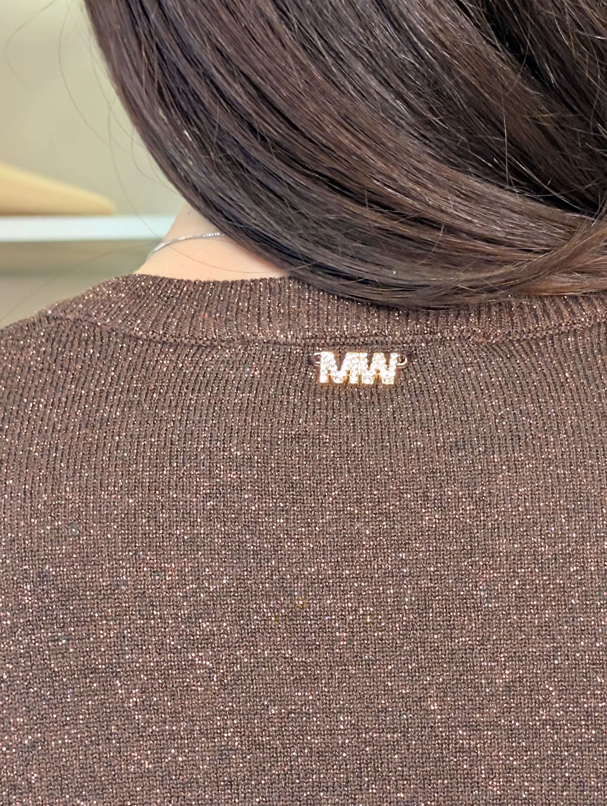 Maglia in lurex con collo alla coreana - MARKUP DONNA