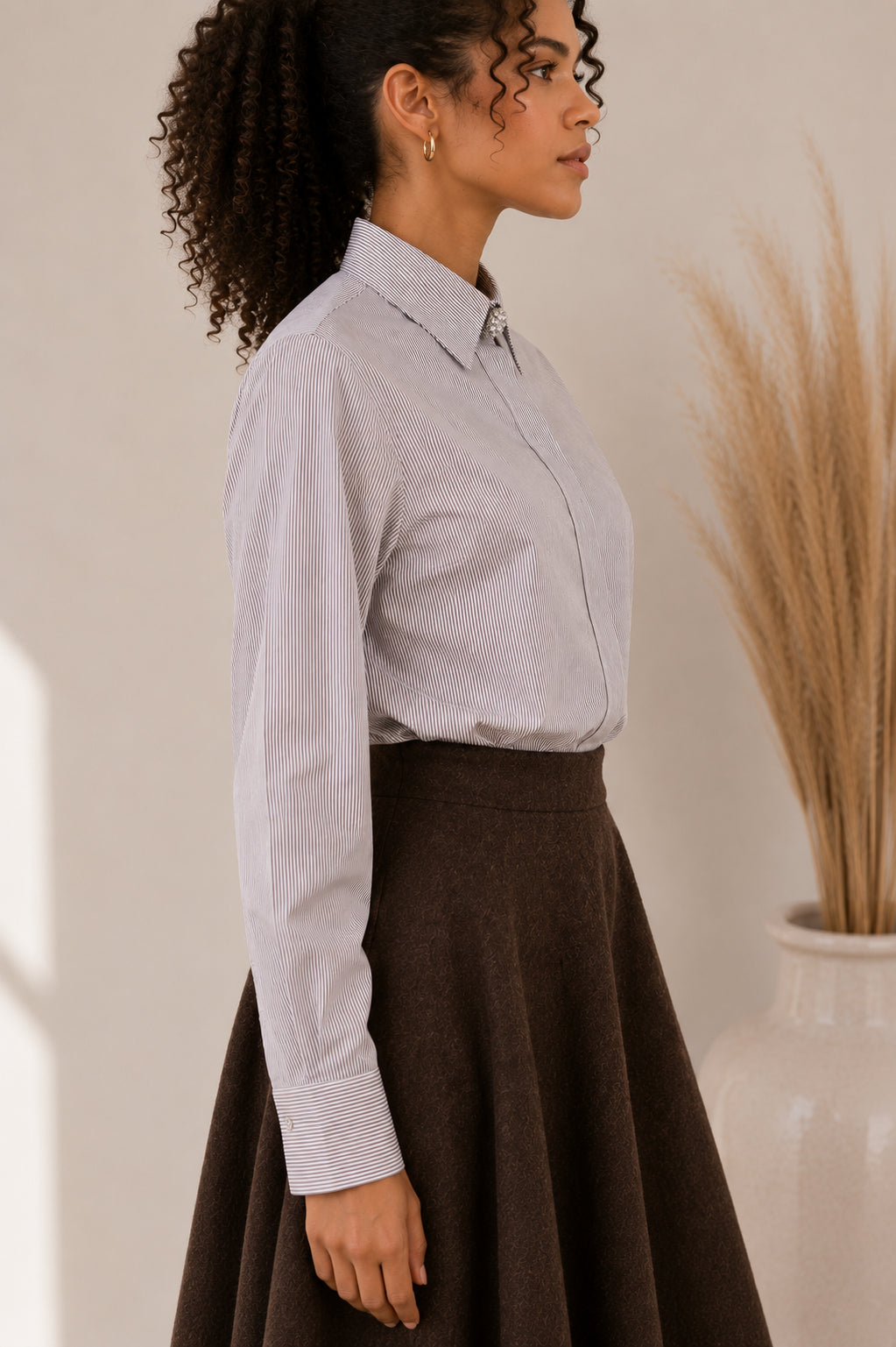 Camicia Regular con Bottone Gioiello - MARKUP DONNA