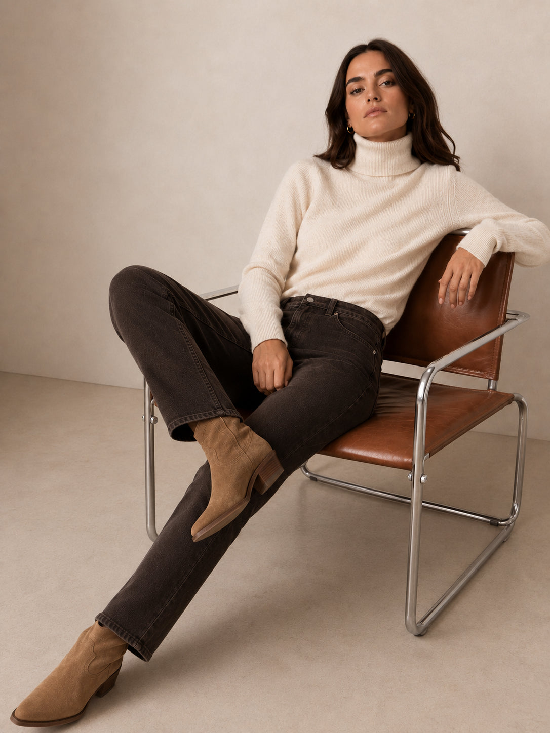 Panta straight fit in gabardina elasticizzata - PLEASE
