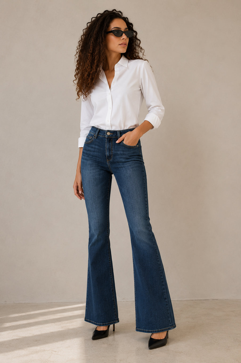 Jeans Flare Superstretch con Strass - GL for Her