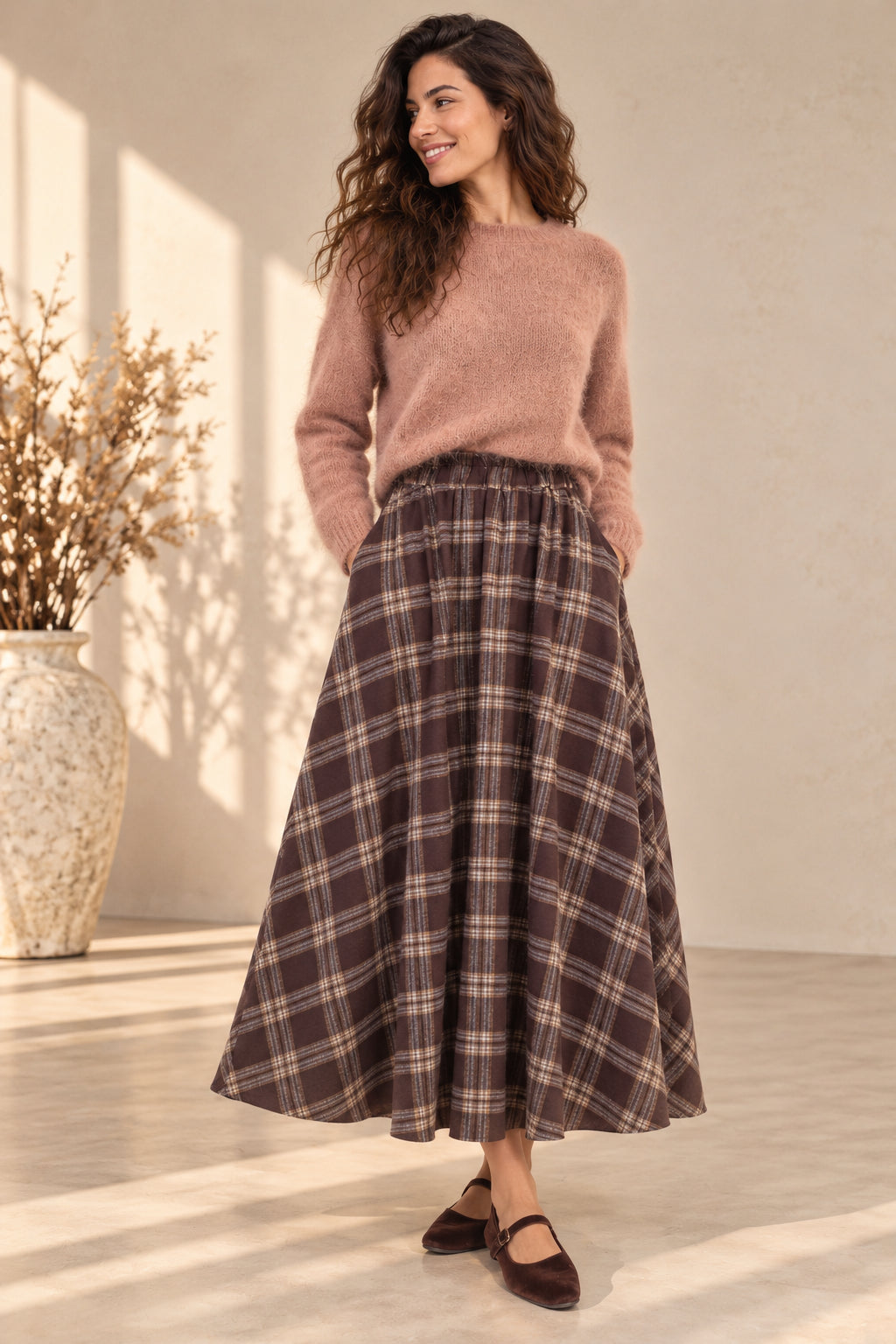 Gonna Maxi Tartan Flared - SHE_FLORENCE_LAB
